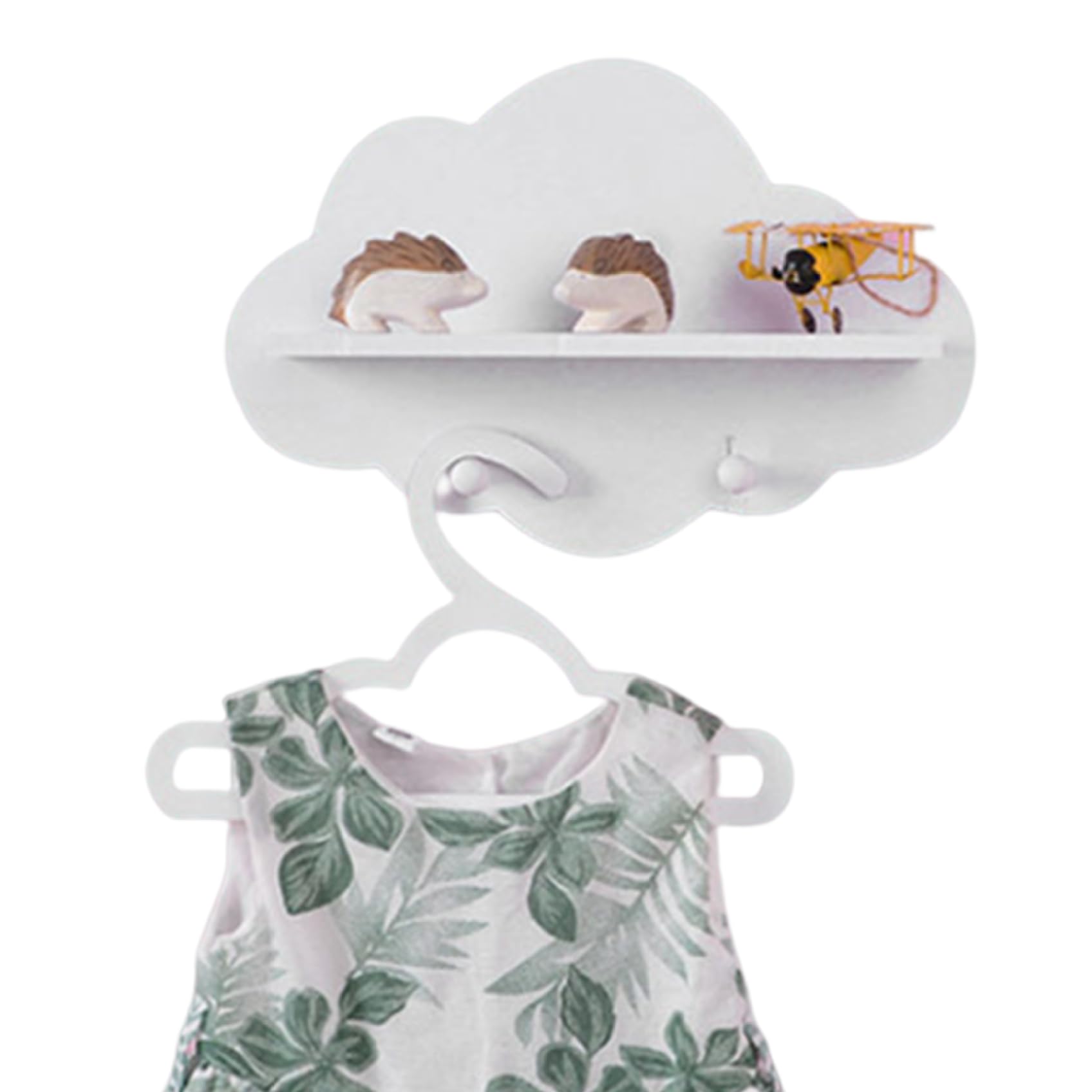 Xweptuy Cloud Shelves White Cloud Shape Wood Floating Shelf Coat Hanger Storage Rack Nursery Accessories