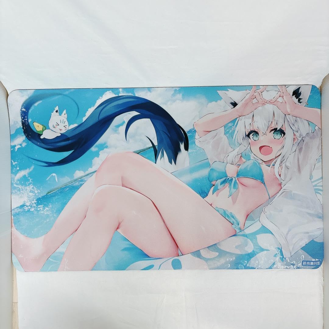ホロライブ 白上フブキ 水着 カードスリーブ プレイマット セット 【roji】 ホロライブ 白上フブキ 水着 カードスリーブ プレイマット