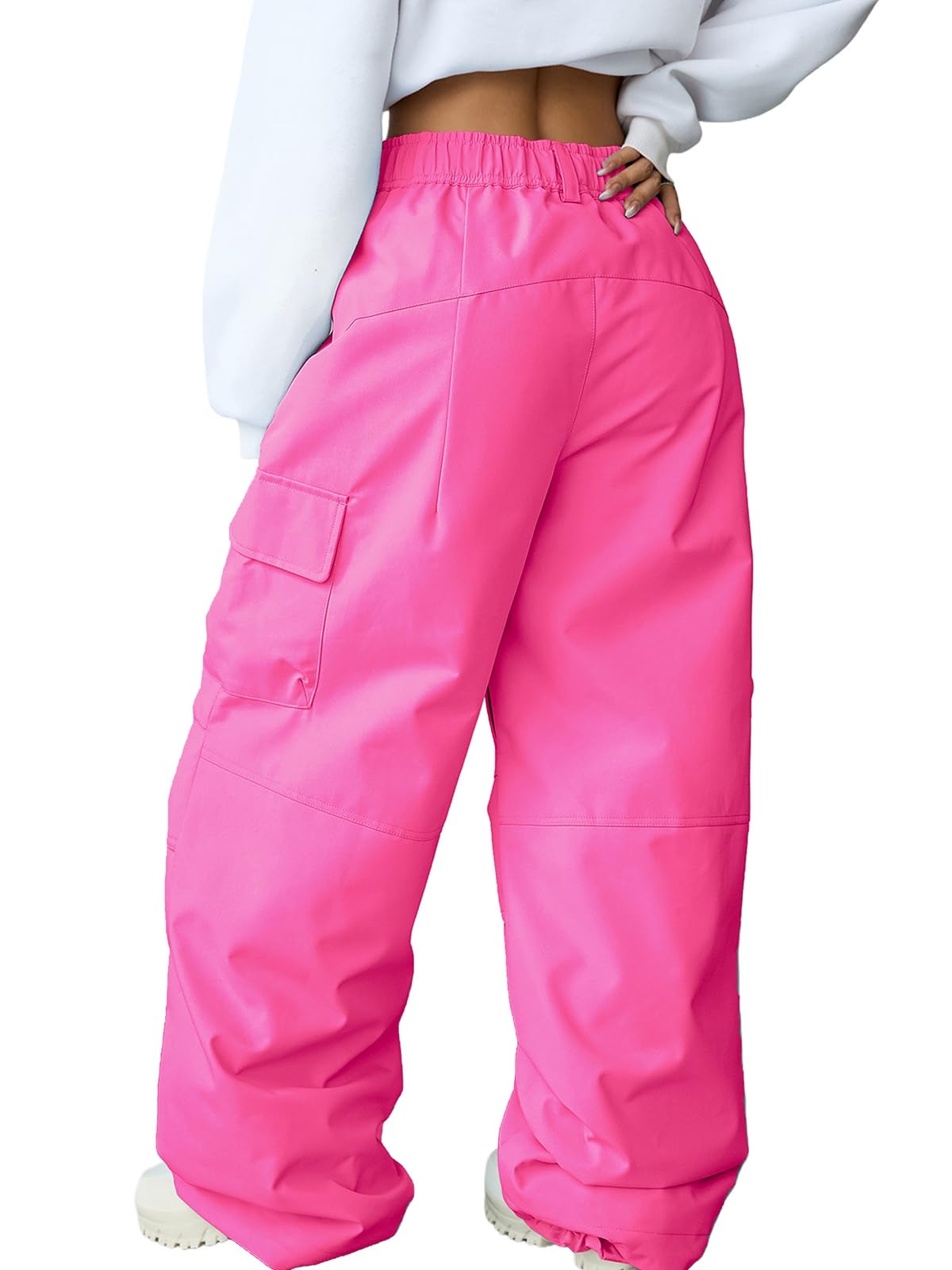 HOTIAN Pantaloni da sci da donna, impermeabili, antivento, foderati, in softshell, rimovibili, da snowboard, da sci, per attività all'aria aperta