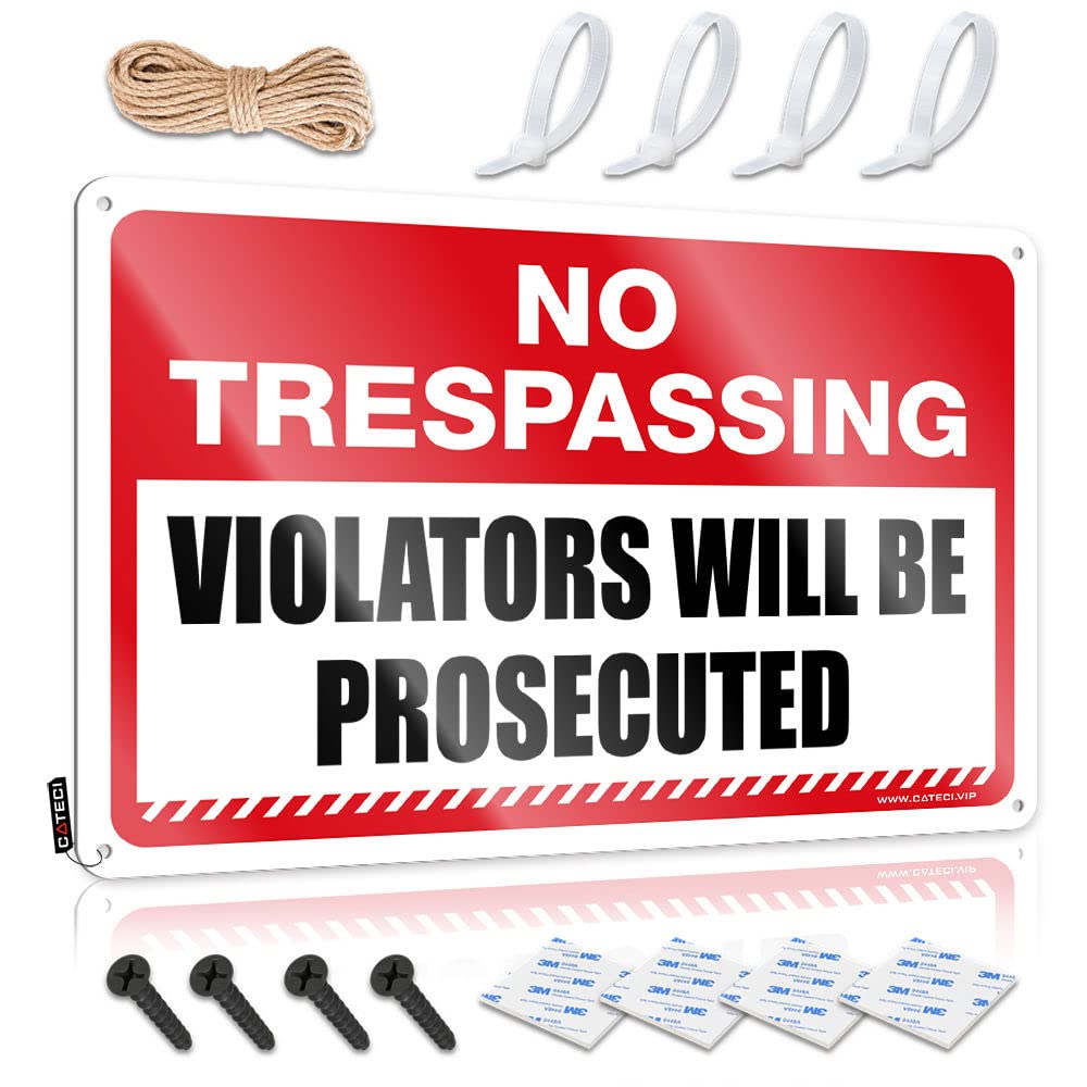 Outdoor Bar Decor No Trespassing Violators Will Be Prosecuted Tin Sign Funny Kitchen Decor Beer Bar Metal Sign(30X40CM)