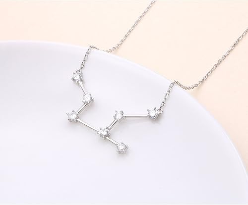 Miniatura 4 de Collar de plata de ley 925 con circonita cúbica, astrología, 12 constelaciones, signo del horóscopo, astrología, estrella del zodiaco, joyería de
