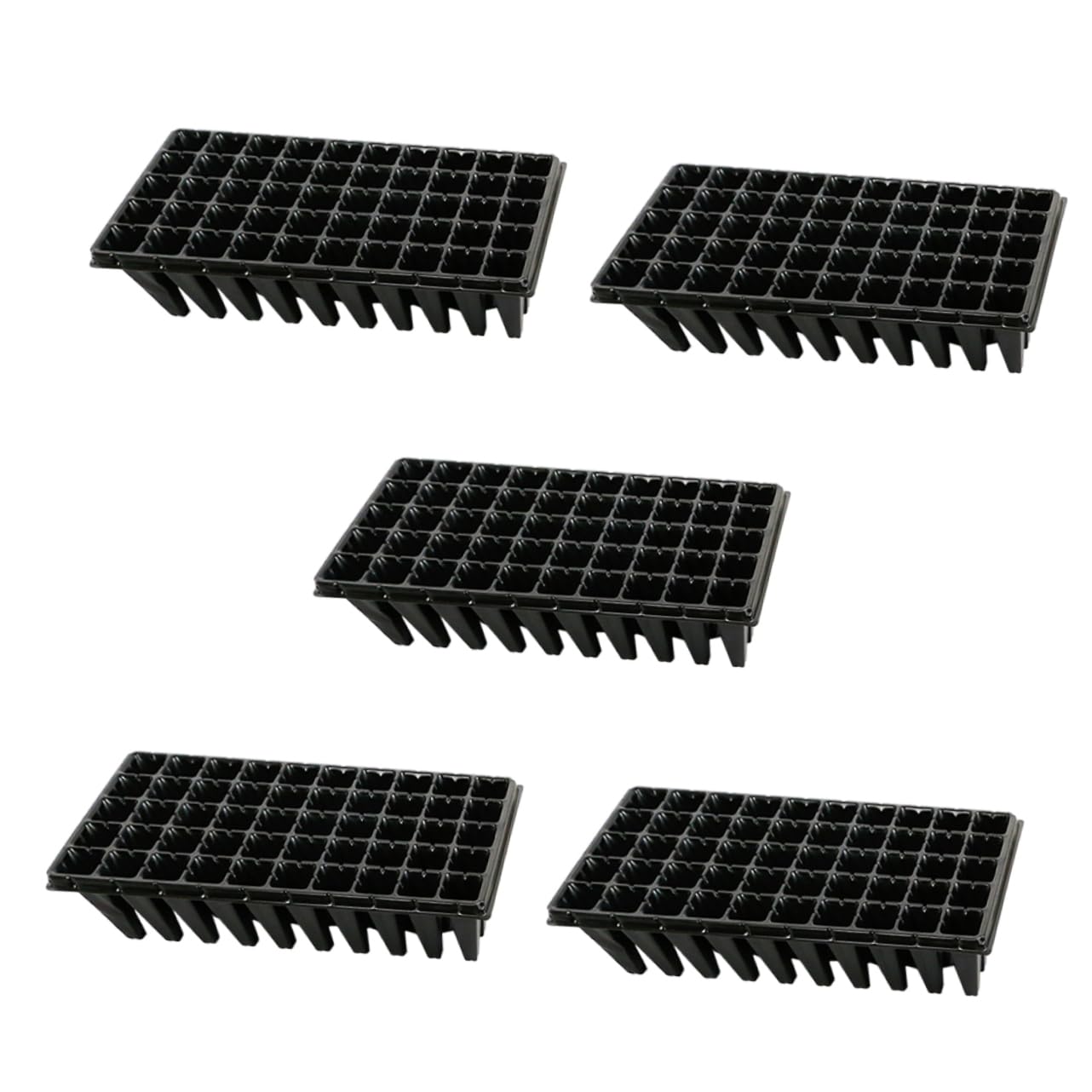 Plateau de Germination en Plastique Lot de 5 50 Alvéoles pour Jardinage et Bac à Plantes Ventilé Retrait Facile pour Semis et Propagation