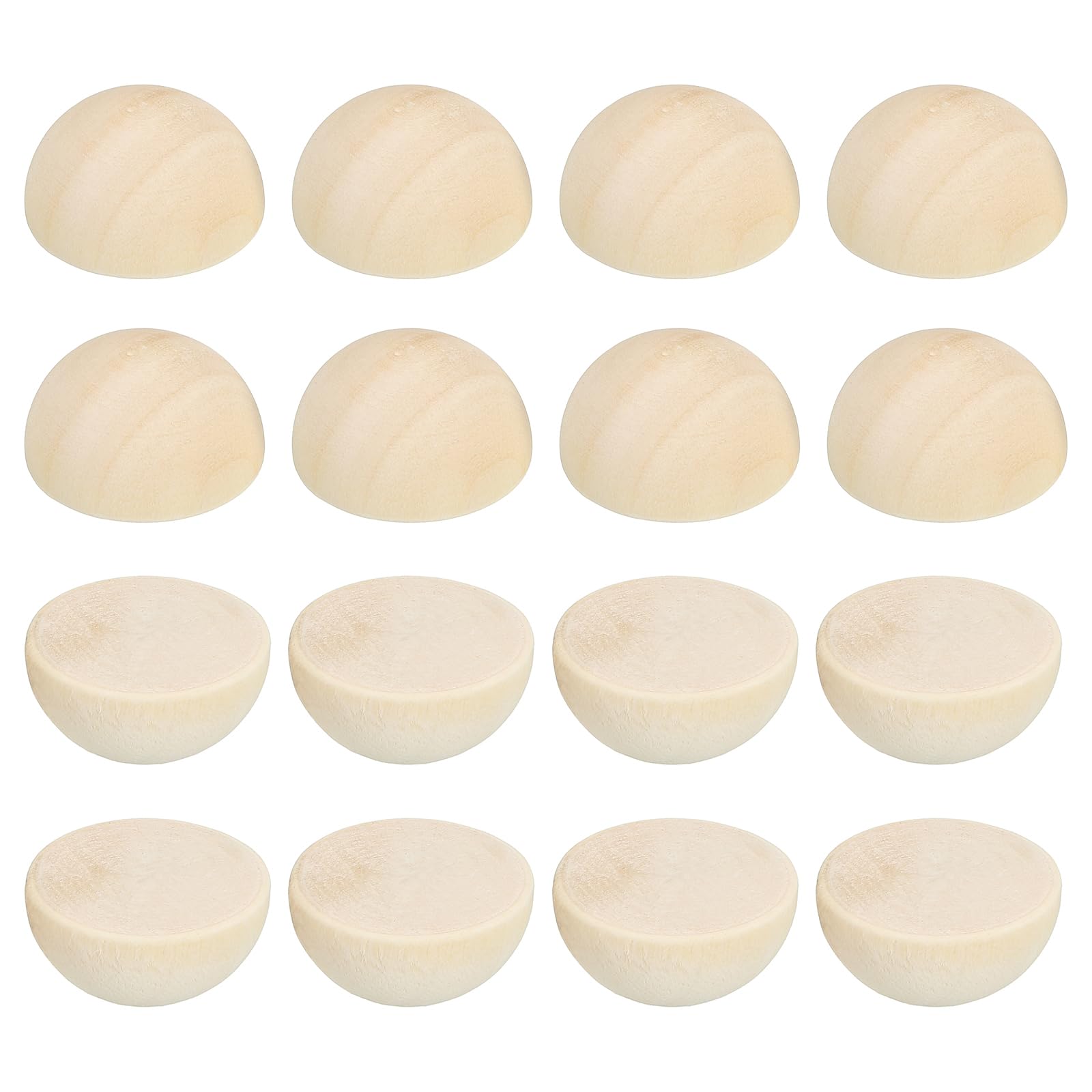 PATIKIL 20mm Half Wood Beads, 40 Pack Unfinished Natural Wooden Beads Round Split Wood Balls for Craft Art Ornaments Painting