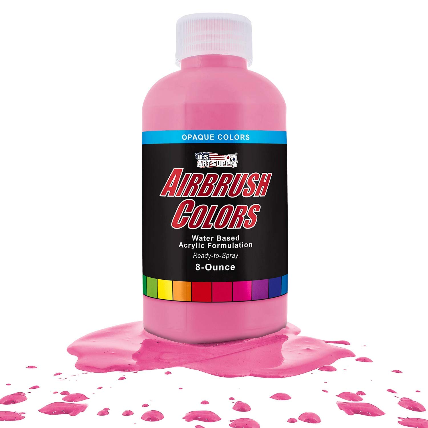 US Art Supply Pure Pink Opaque Acrylic Airbrush Paint 8 oz.