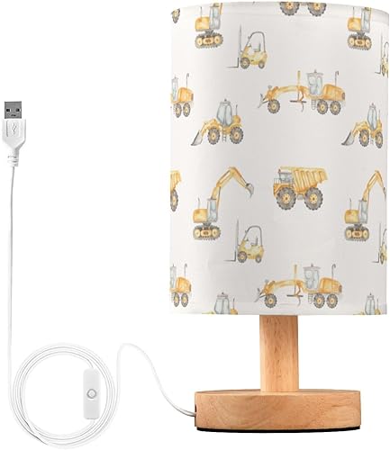 Miniatura 2 de Lámparas de mesa de noche, lámparas de mesa de noche con enchufe, vehículos de construcción, camión volquete, lámpara de mesa para baño de niñas