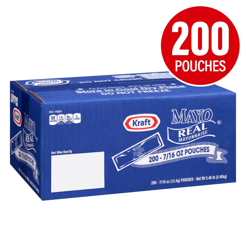 Kraft Real Mayonnaise Packets, 7/16 oz, 200 ct by Kraft