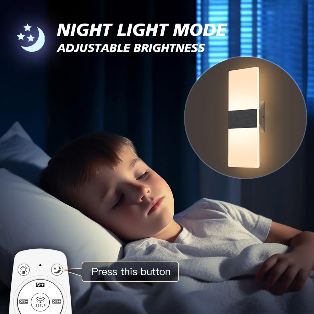 Sytmhoe 2 Pezzi Dimmerabile Appliques Da Parete Di Design Con App e Telecomando, 12W 2700-6500K Argento Albergo Acrilico Applique Camera Da Letto, Scale Soggiorno Lampade Da Muro Moderne