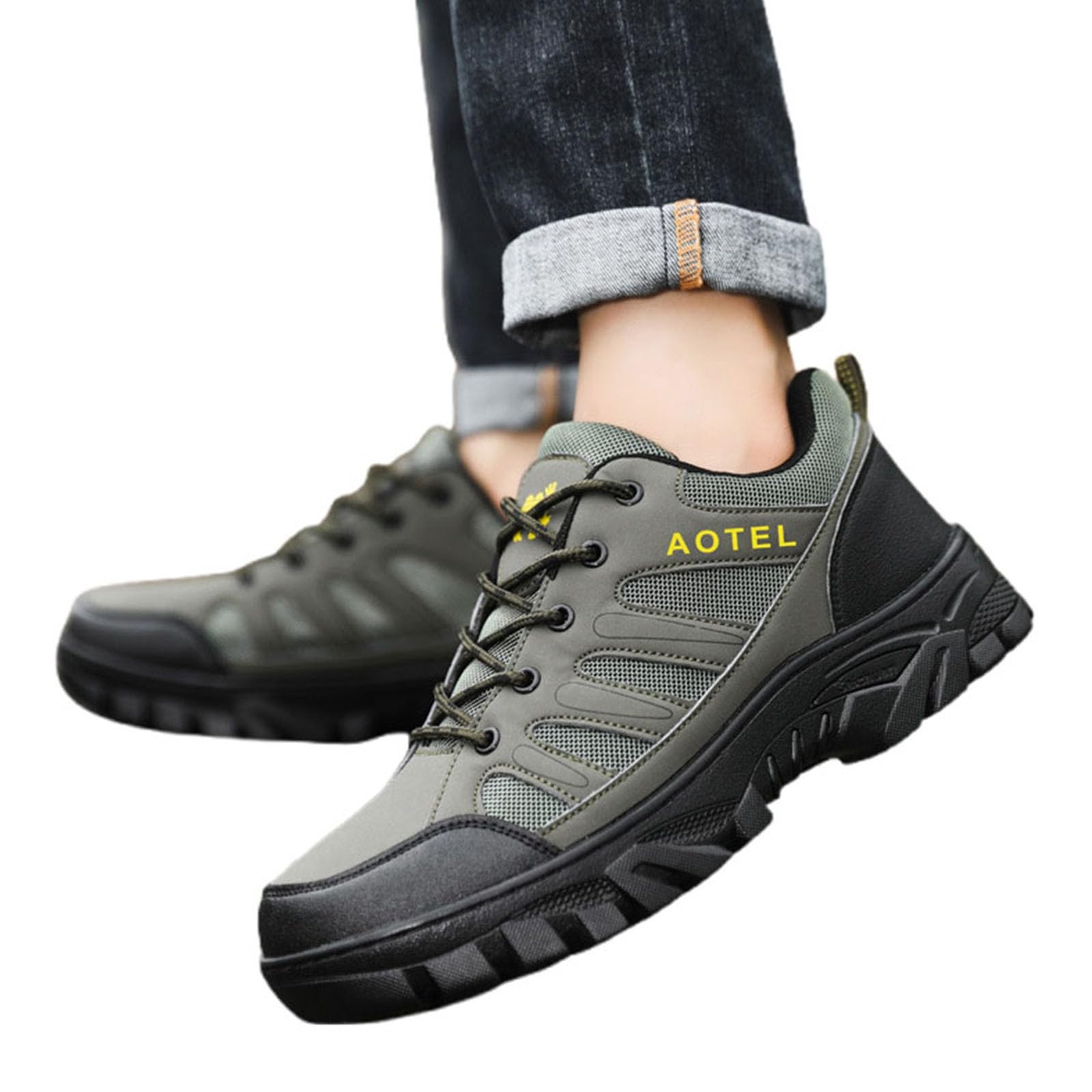 Wanderschuhe Herren Leicht Luftig Trekkingschuhe Rutschfest Turnschuhe | Outdoor Wandern Straßenlaufschuhe Verschleißfest Outdoorschuhe Plattform Joggingschuhe Herren Gedämpft Laufschuhe