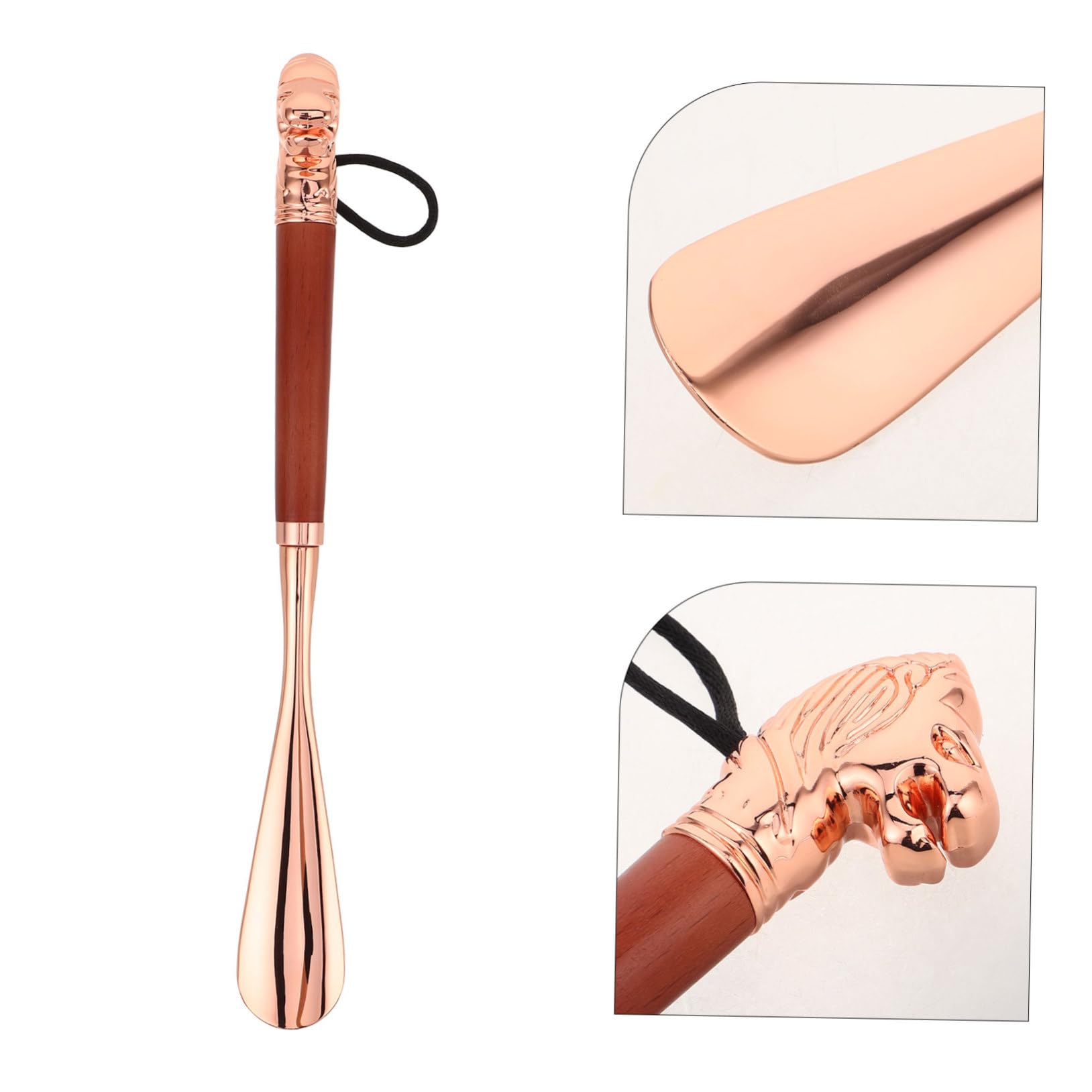 Calzascarpe Testa di Leone Manico lungo 32cm in Lega di Zinco | Portatile e Adatto ai Viaggi, Design Ergonomico Elegante, Uso Domestico Quotidiano