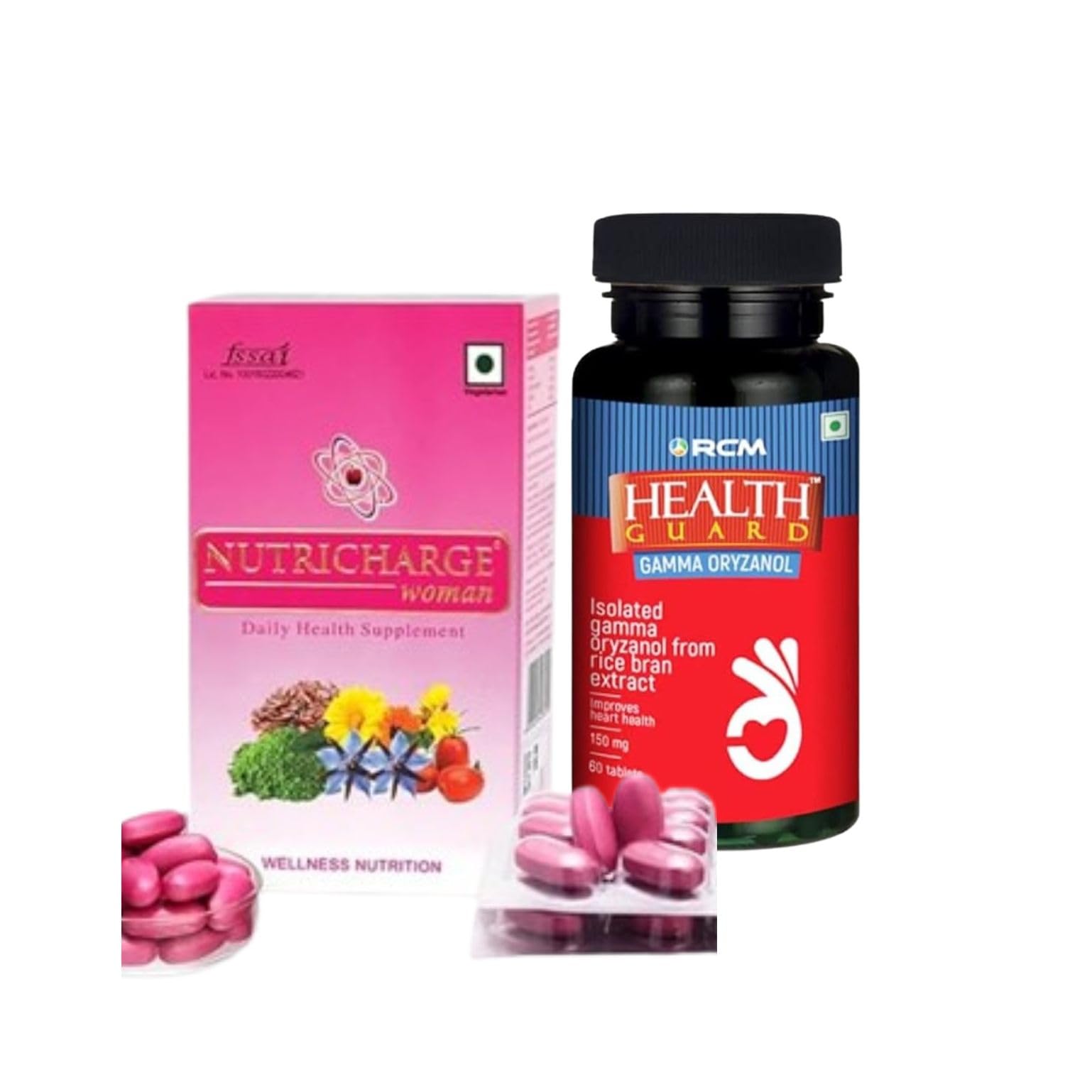 Nutrichargee Woman - Daily Health Supplement And Health Guard Gamma Oryzanol Capsule