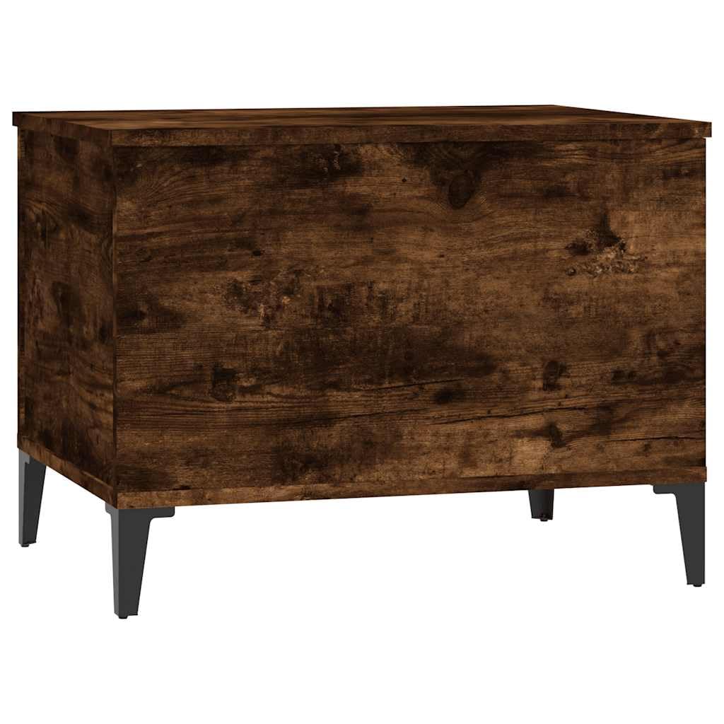 Stolik kawowy, dąb wędzony, 60 x 44,5 x 45 cm, materiał drewnopochodny z blatem o regulowanej wysokości, miejsce do przechowywania, trwały materiał, idealny do salonu, salonu, narożnika sofy