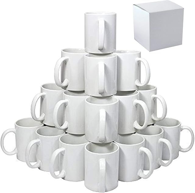 TWISTED ENVY 15oz Ceramic Sublimation Blank Mugs 24 Case With Gift Boxes