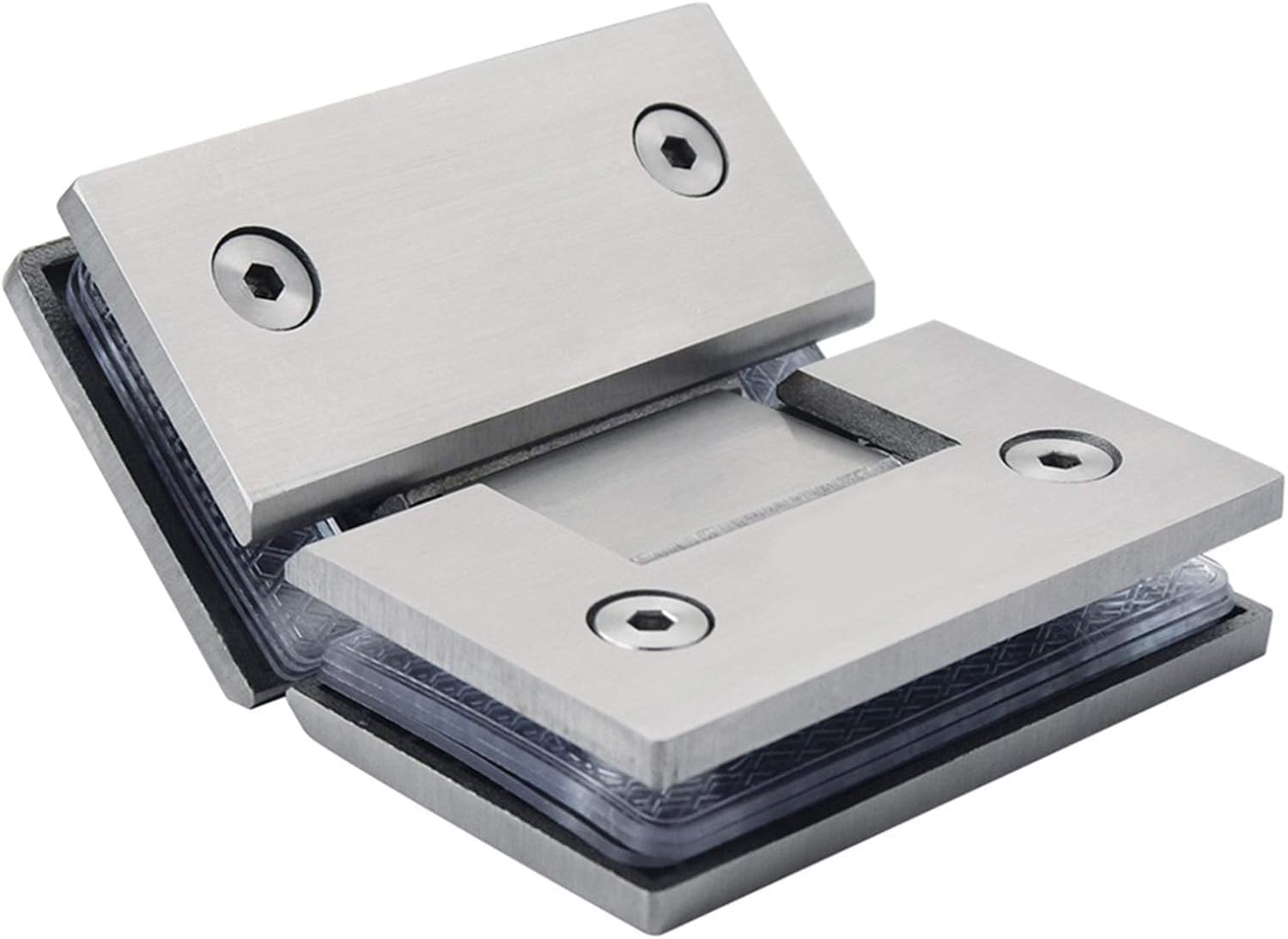 Kuayeocf Silver Hinges Glass Door Heavy Duty 135 Degree Hinge Brushed Stainless Steel