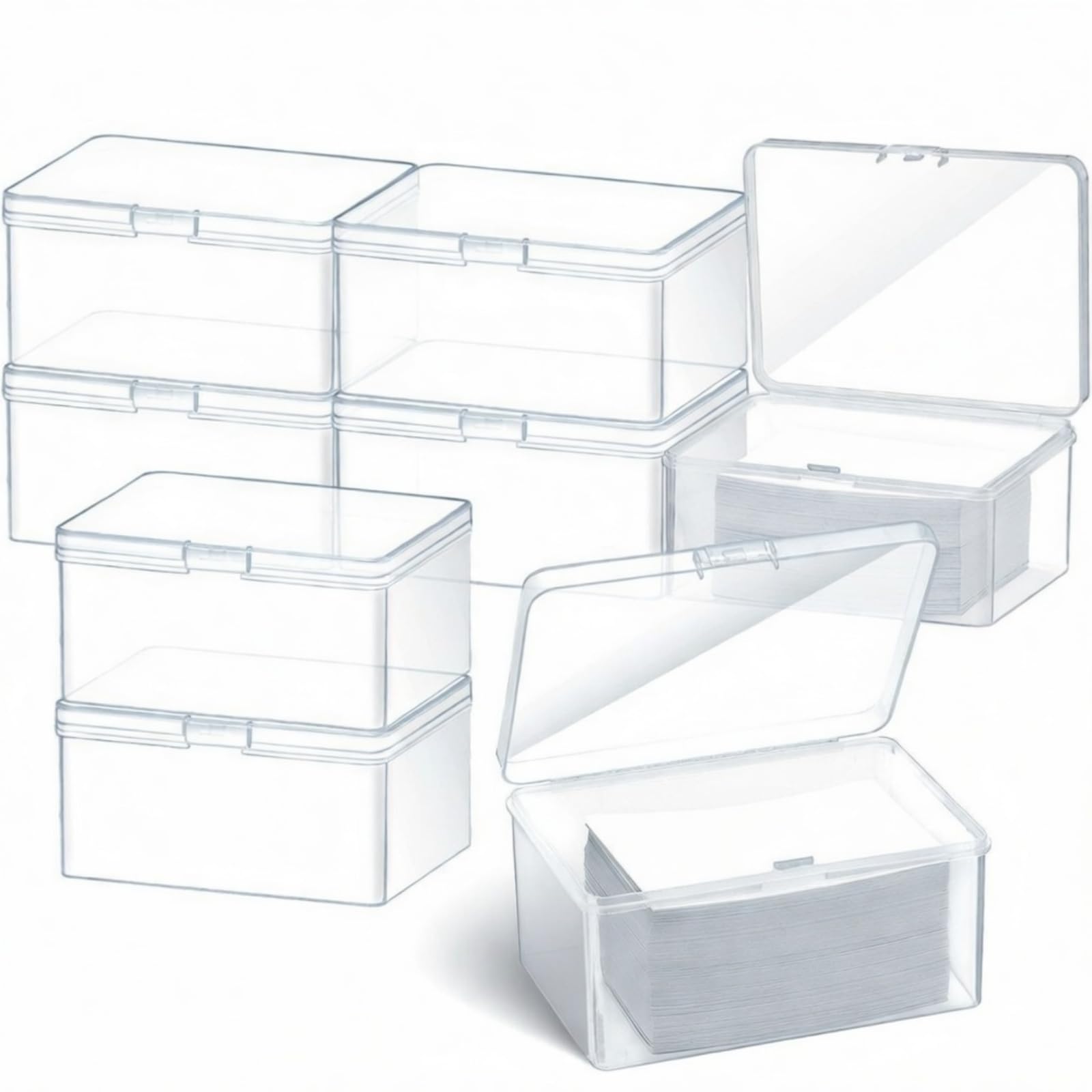 Vicenpal Playing Card Boxes Snaps Closed Clear Plastic Cases Poker Gaming Playing Cards Trading Card Storage Boxes Compatible with MTG TCG 100 Game Cases 4.3 x 2.95 x 2.2 Inches(8 Pcs) — image 1