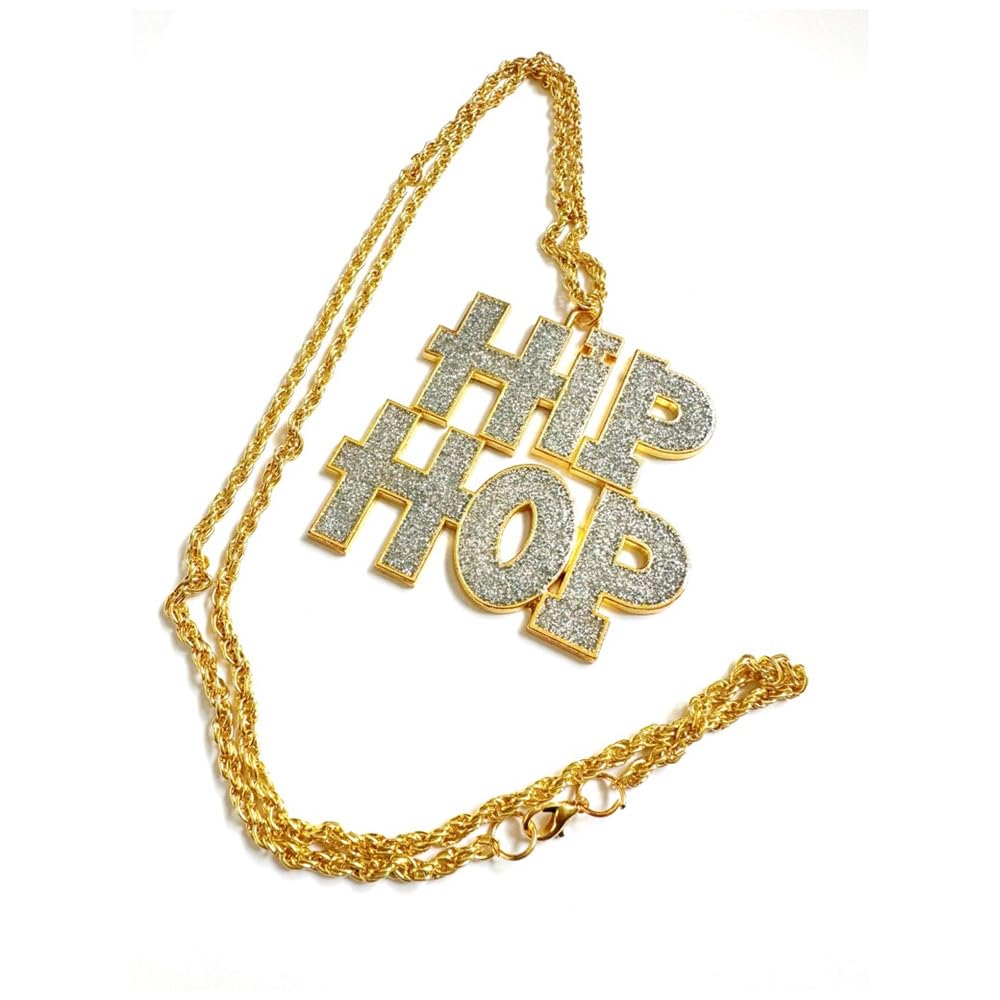 Retro Hip Hop Medallion Necklace for Costume Party 1990s Inspired Fancy Dress Accessory