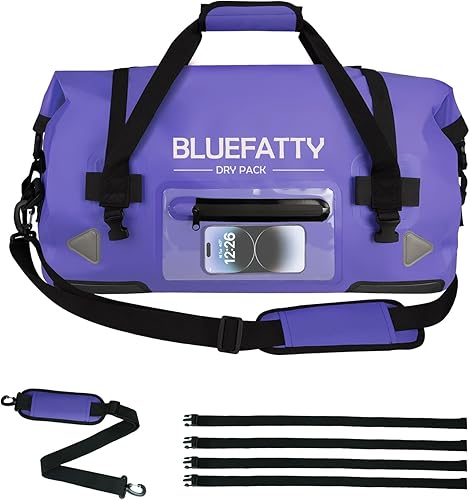 Bolsa de lona impermeable para motocicleta, con parte superior enrollable, con correas de fijación rápida para rafting, canotaje, kayak, viajes, 50