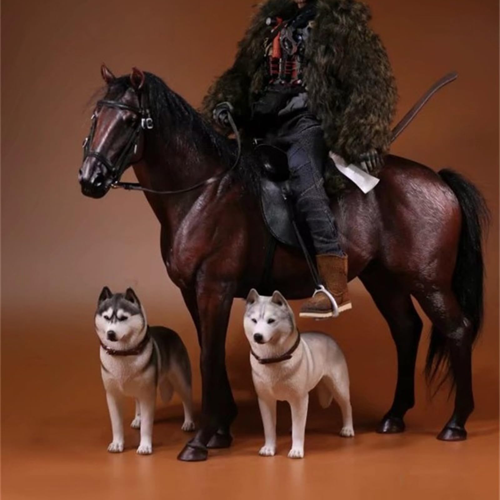 Realistyczny posąg konia z żywicy dekoracje konia rękodzieło dom biuro dekoracja akcesoria anime figurka ozdoby (brązowy)