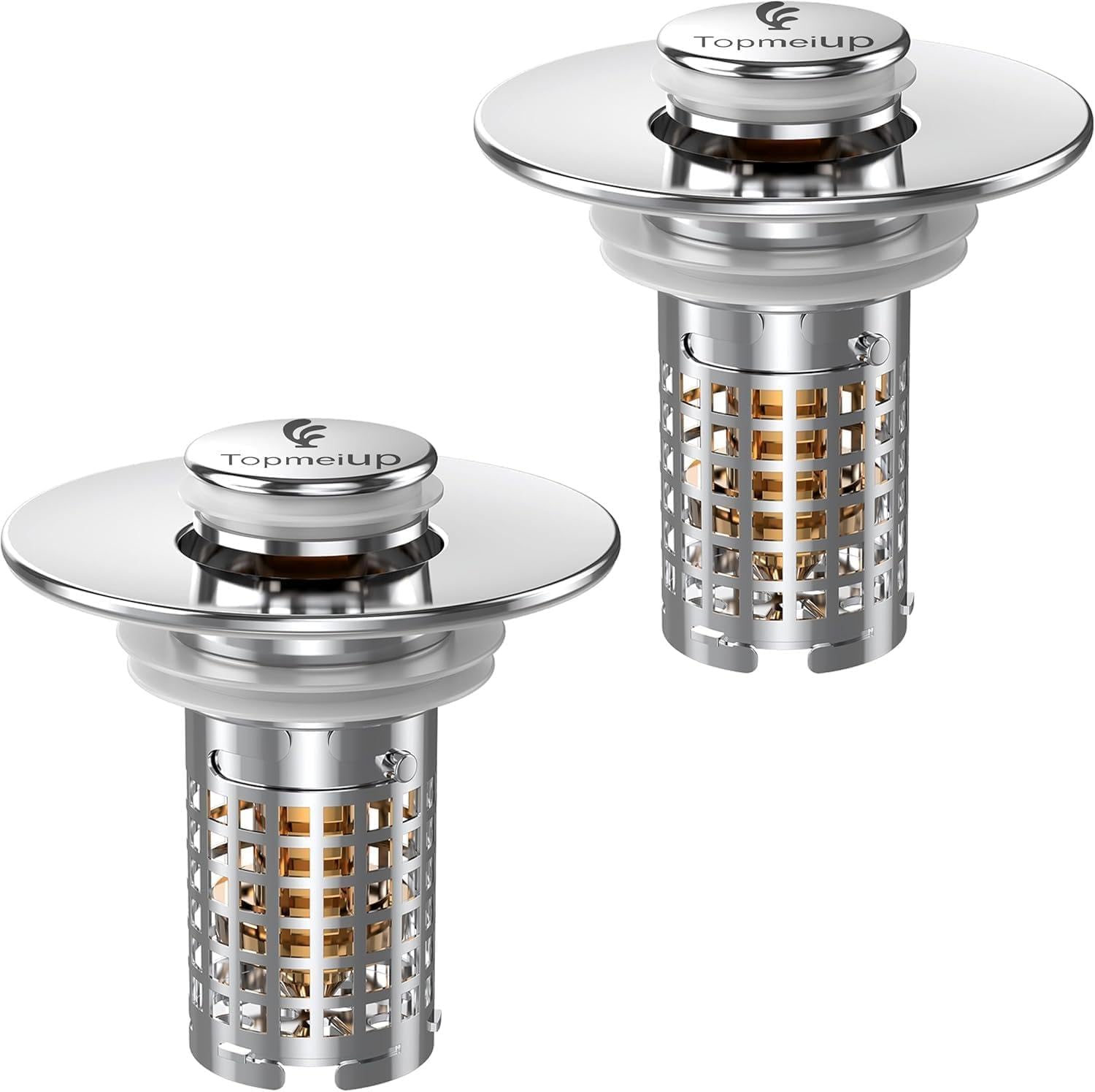 Sink Stopper Hair Catcher, Pop-up Sink Drain Strainer with Removable Stainless Steel Strainer Basket Hair Catcher, Bathroom Sink Strainer for Bathroom Sink Stopper (1PCS)
