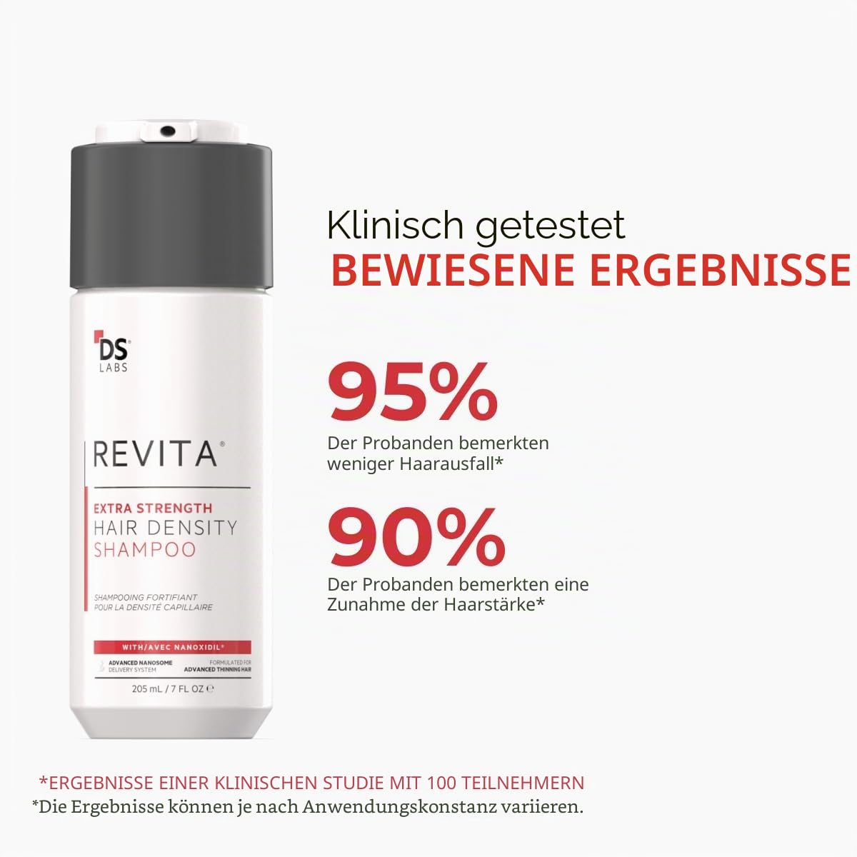 Revita Extra Strength Shampoo – Intensivreinigung für sichtbar volleres, dichteres Haar, leichte Feuchtigkeitspflege, sulfatfrei, farbschonend, 205 ml