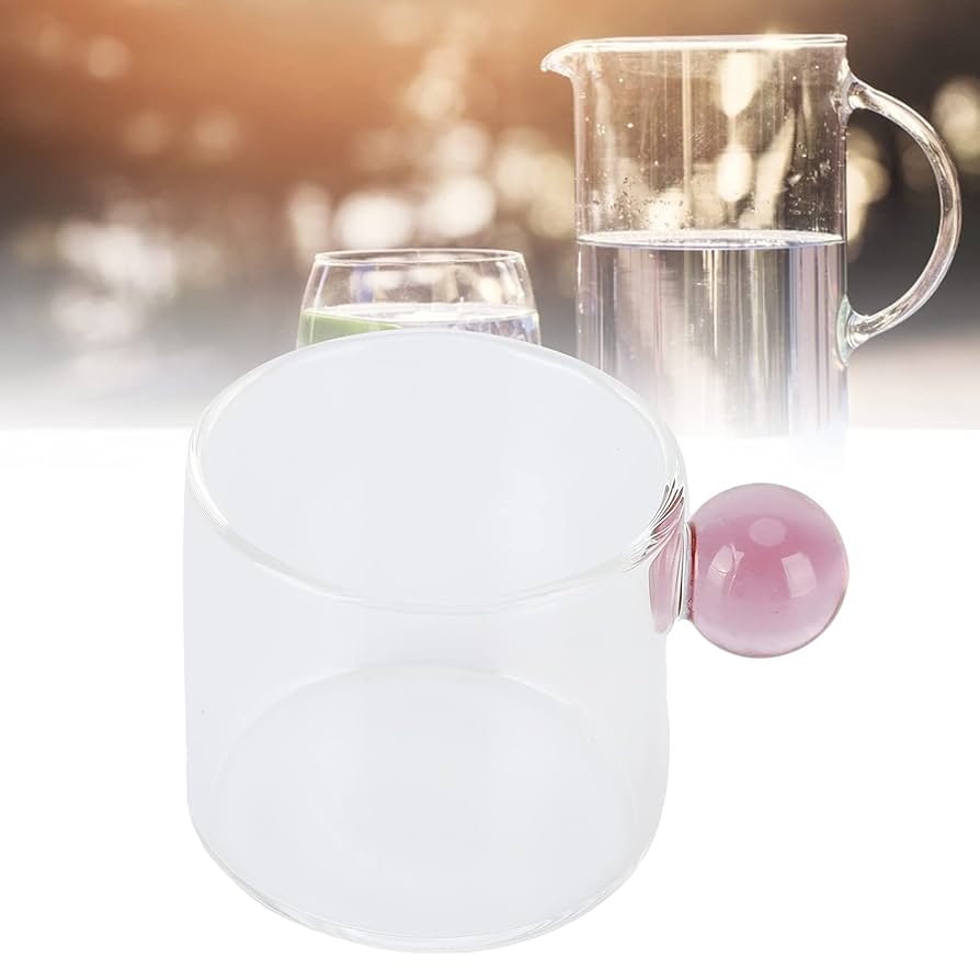 Amazon.co.jp: 透明耐熱ガラスティーカップ 120ml 丸ハンドル