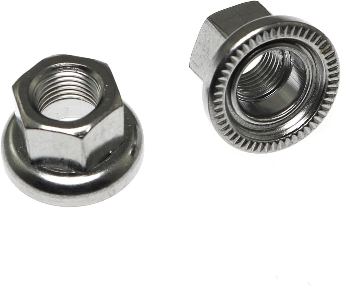 RLECS 4pcs Stainless Steel Bicycle Hub Nut Front Axle M10 for Rear Mount, Silver