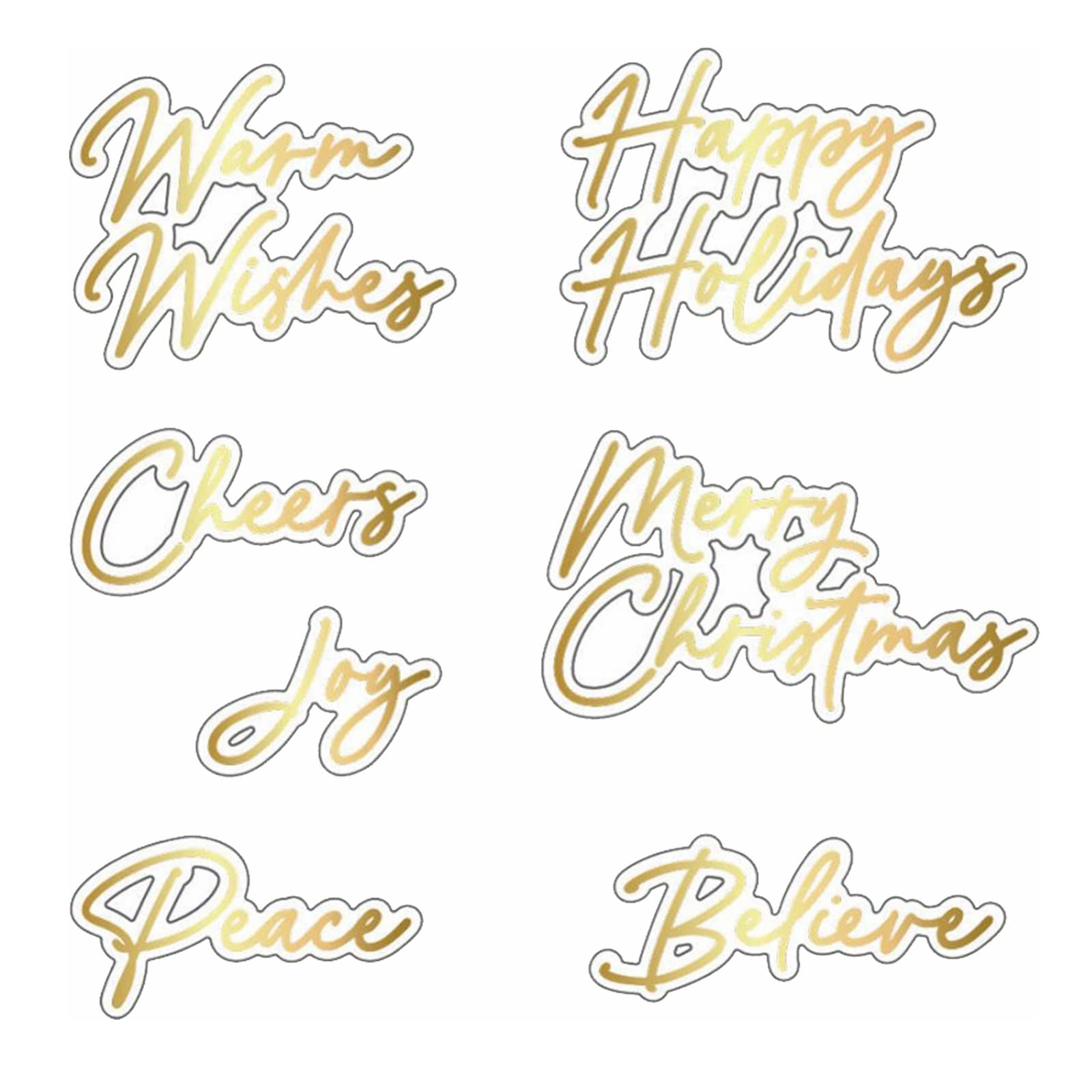 Briartw Wishes Words Greetings Joy Hot Foil Die with Shadow Metal Cutting Dies Set DIY Scrapbooking Embossing Stencils Card-making,Album,Die-cuts DIY Paper Greeting Gift Cards