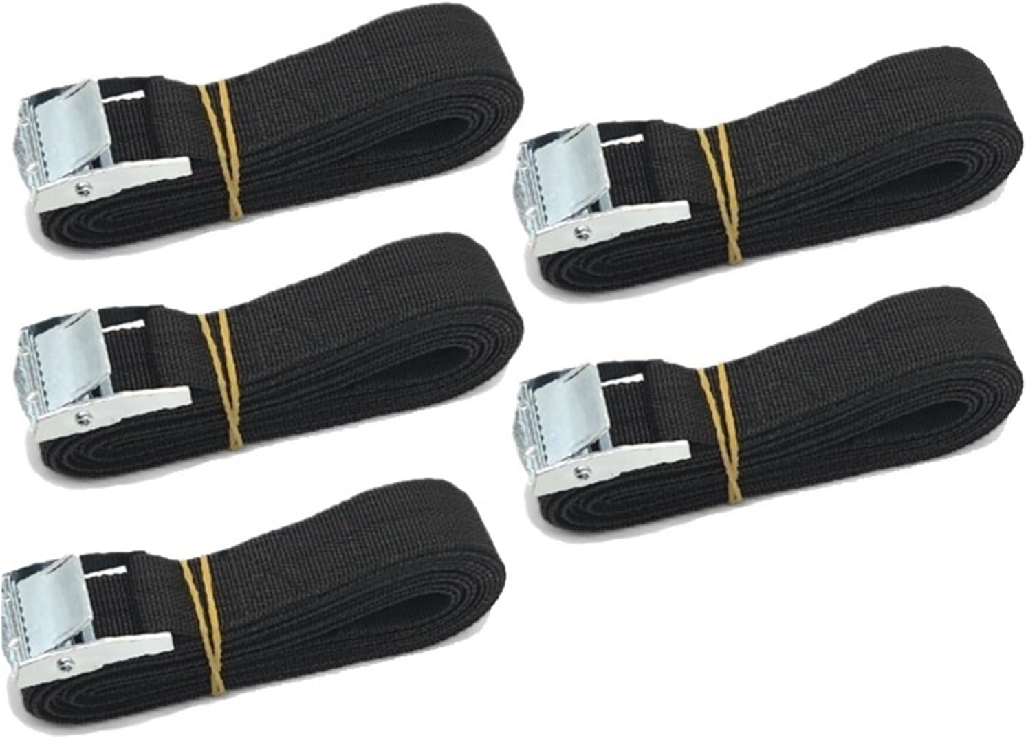 Heavy Duty Lashing Straps, 5/10Pcs Black 26mm X 6m Nylon Cargo Straps for Vehicles with Ratchet and Metal Tow Rope(5pcs)