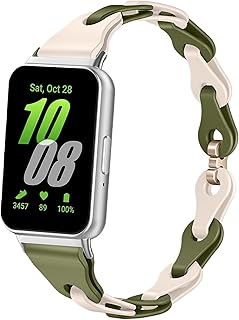 スリムフィットバンド compatible with Samsung Galaxy Fit3[2024] SM-R390 スマートウォッチブレスレット ソフトシリコン スポーツリストバンドストラップ Galaxy Fit3[2024] SM-R390 レディース交換用