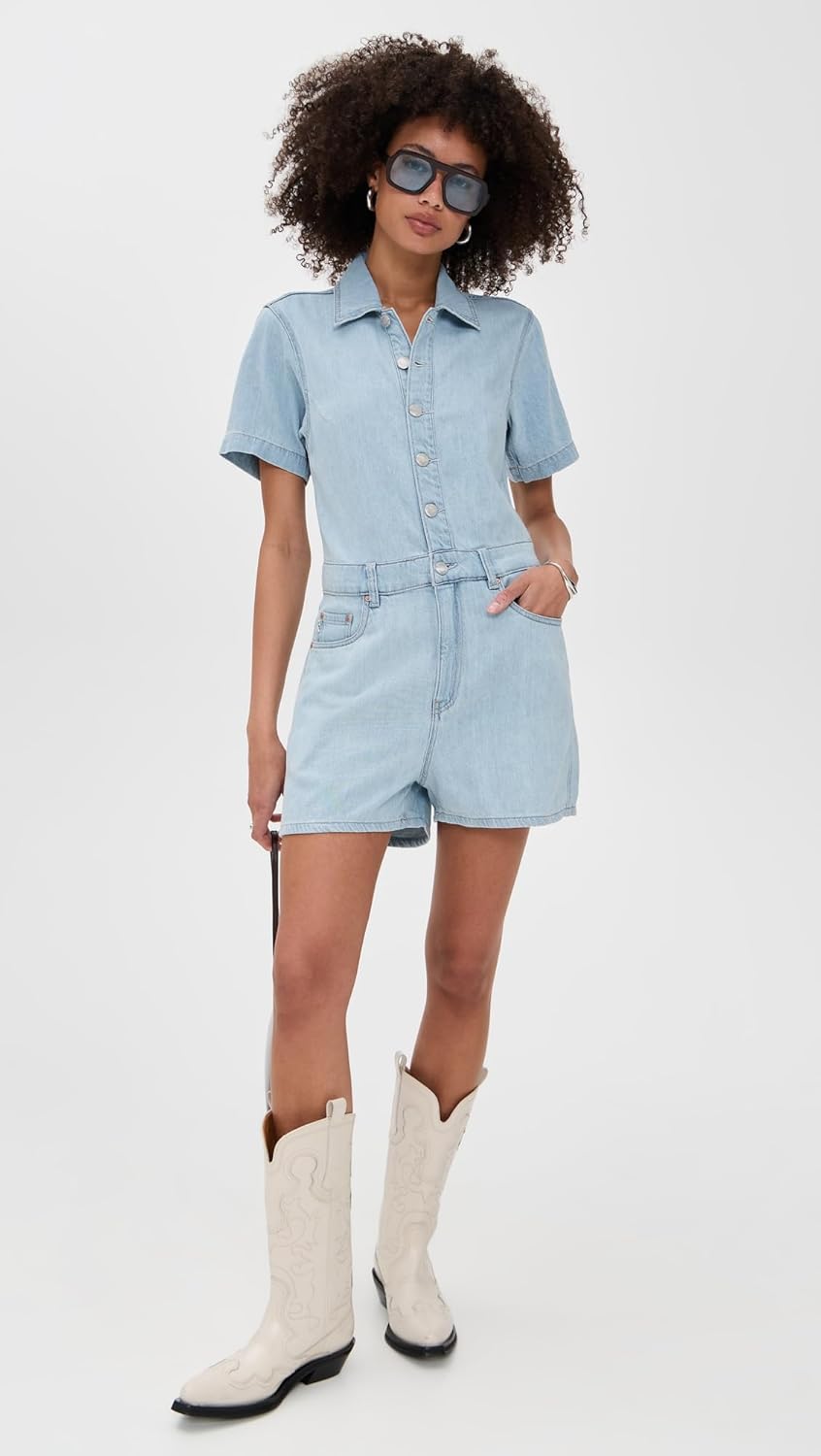 DL1961 Women's DL Aura Montauk Denim Romper - Image 5