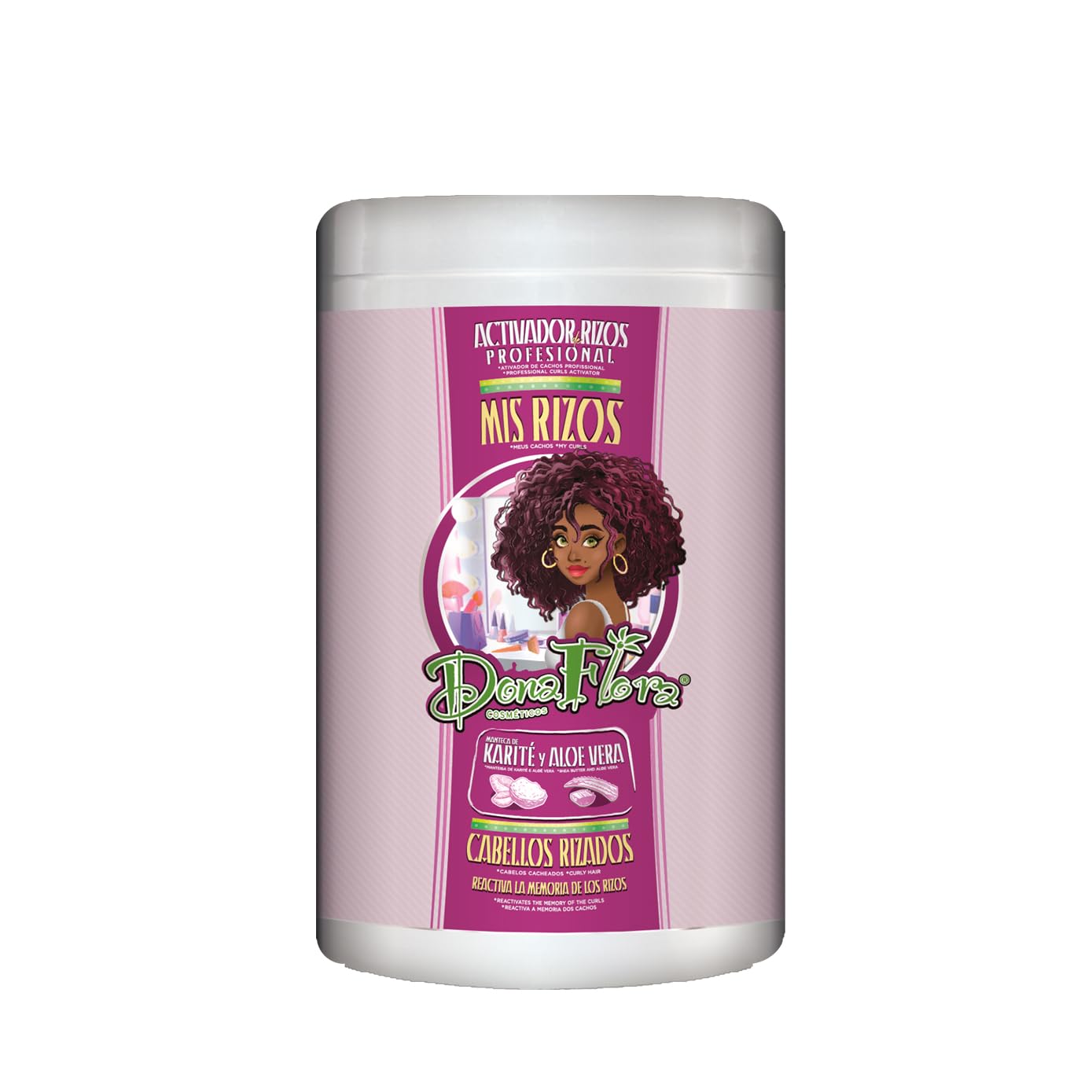 Activador de Rizos Intensos Dona Flora – Hidratación Profunda y Definición Duradera – Sin Sulfatos, Parabenos ni Siliconas – Antifrizz y Nutrición para Todo Tipo de Rizos – 1 kg