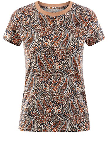 Oodji Ultra Donna T-Shirt Stampata con Scollo