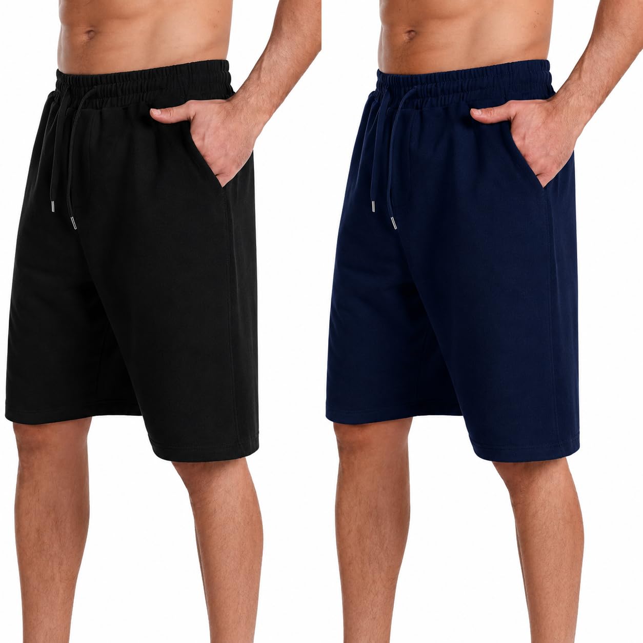 Men's Cotton Shorts Combo | Solid Casual Regular Fit Shorts | Soft & Breathable Fabric | Elastic Waist with Drawstring | 2 Side Pockets | Comfortable Summer Shorts | Sizes S-5XL-picture-21