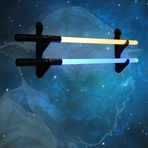 Soporte de sable de luz para montaje en pared, soporte para sable de luz (2 capas negra), montaje en pared de sable de luz horizontal, pantalla de