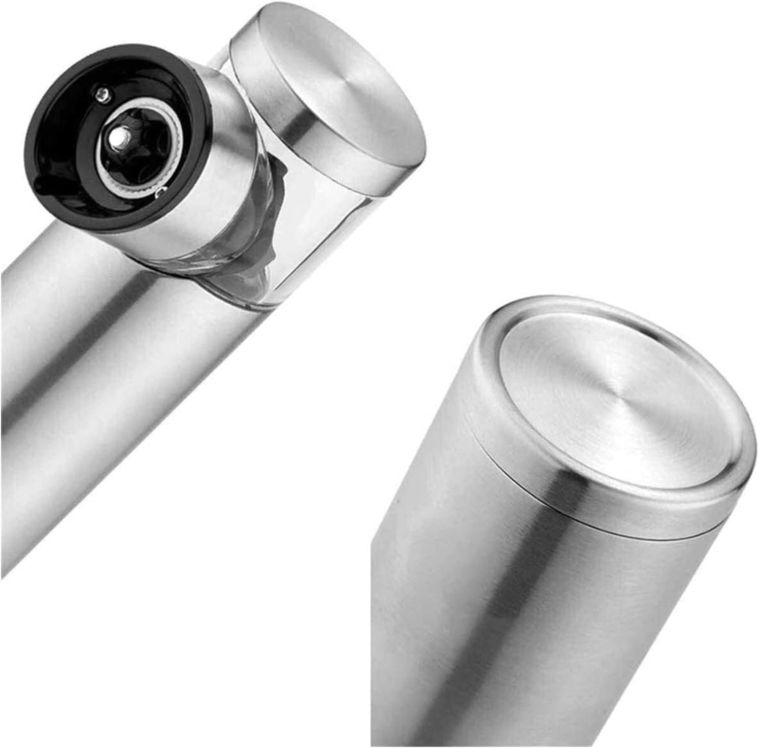 Electric Salt and Pepper Grinder Set, Automatic Pepper and Salt Mill Grinder,Battery-Operated with Adjustable Coarseness, Premium Stainless Steel One Hand Operated