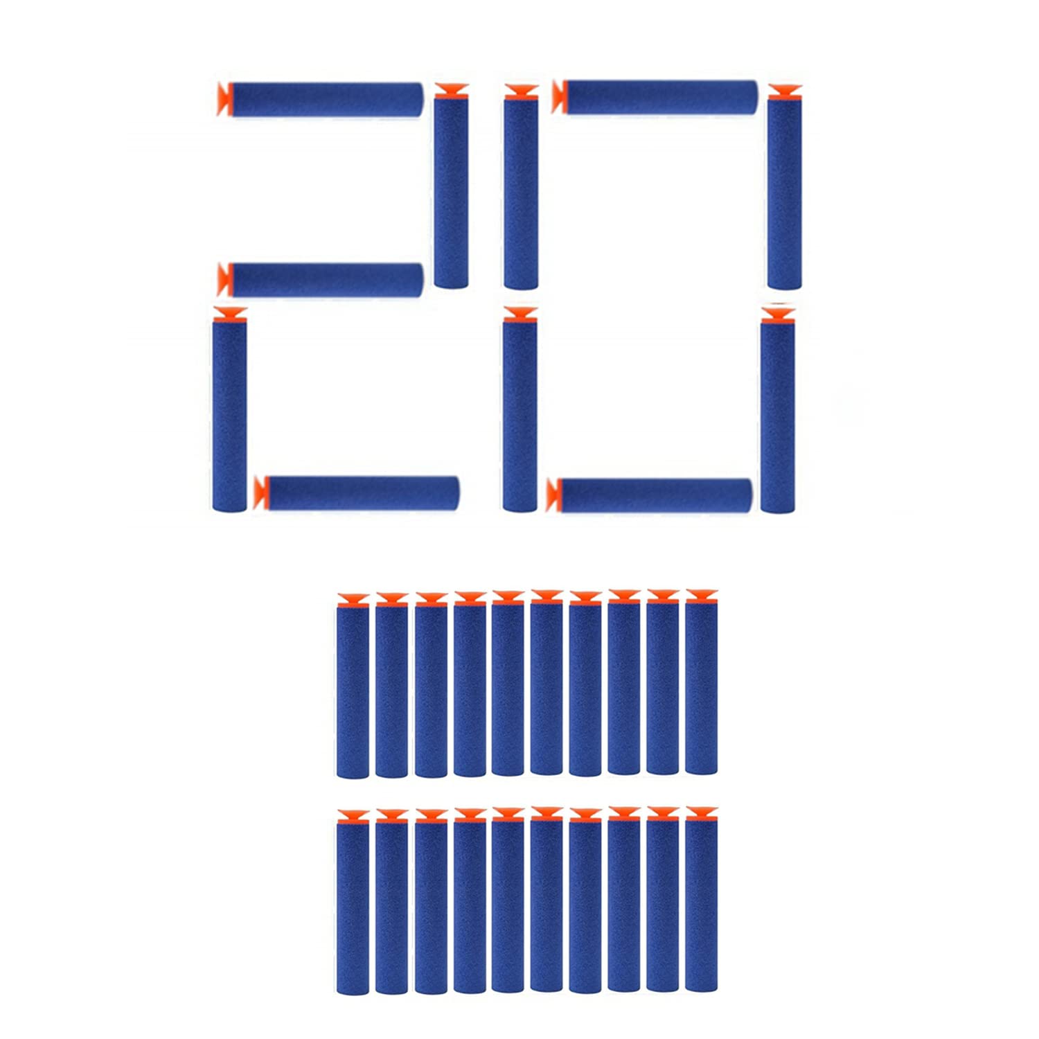 20 Pcs Darts Refill Pack of Soft Foam Sticky Head Darts Bullets