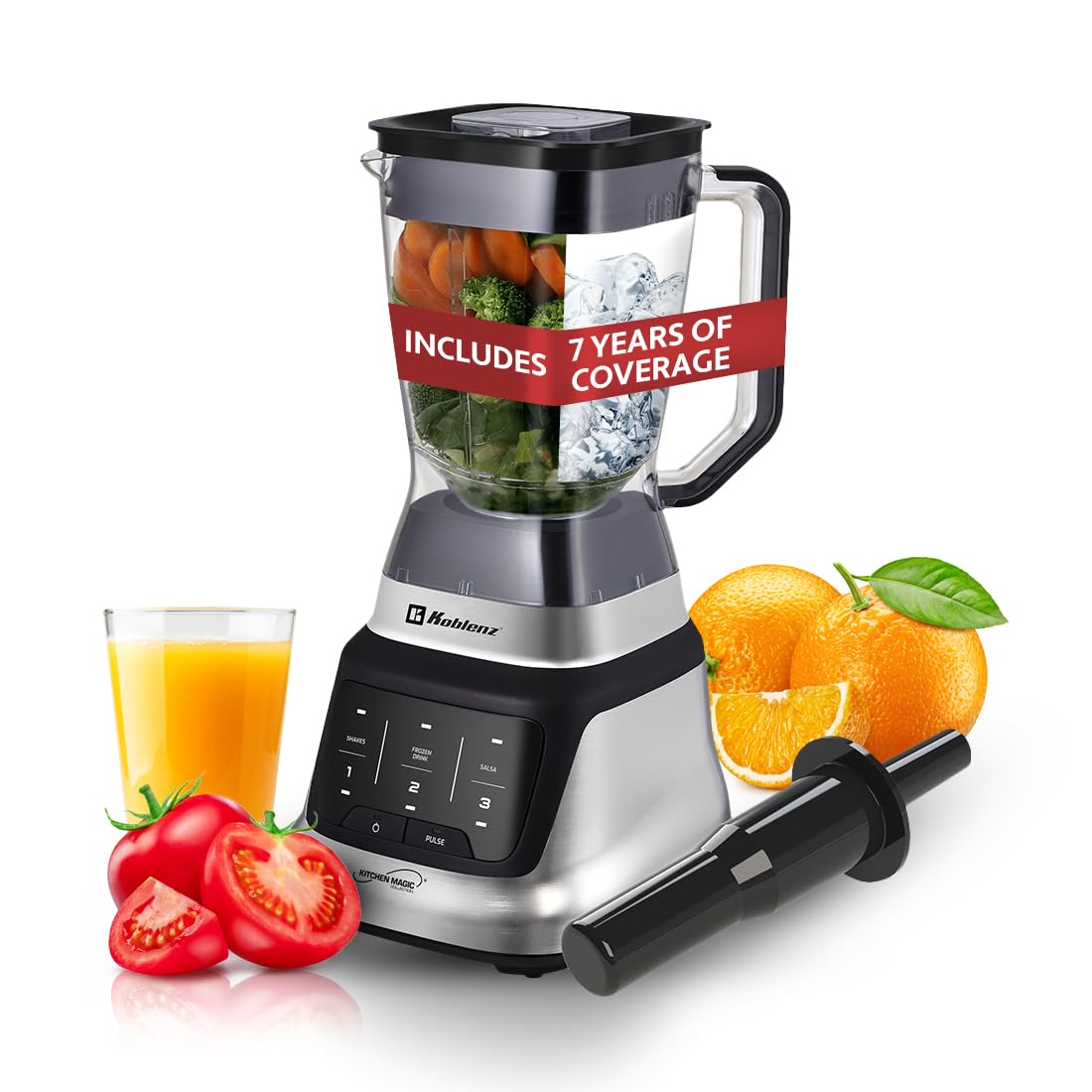 Koblenz Professional Blender Countertop Blender for Shakes and Smoothies with 3 Speeds 1200-W Motor 68 Oz Capacity Super
