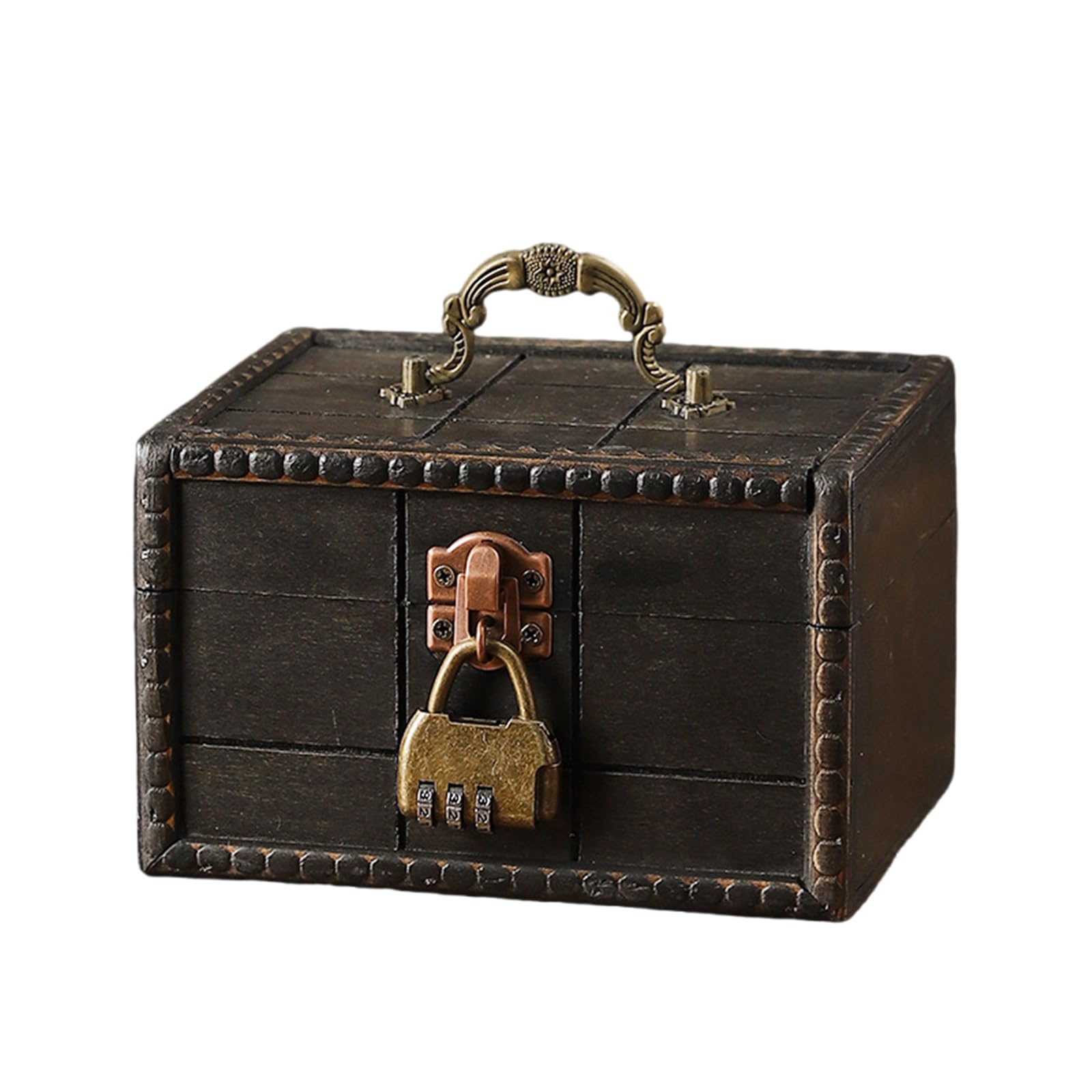 HDOYTXXM Antique Styles Handled Wooden Chests Home Storage Organizers Bucolic Keepsakes Box for Keepsakes Supplies Vintage Jewelry Storage