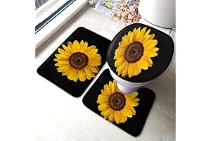 Sunny Bloom Enchanting Bathroom Haven: WONDERTIFY Sunflower Bathroom Rug Set