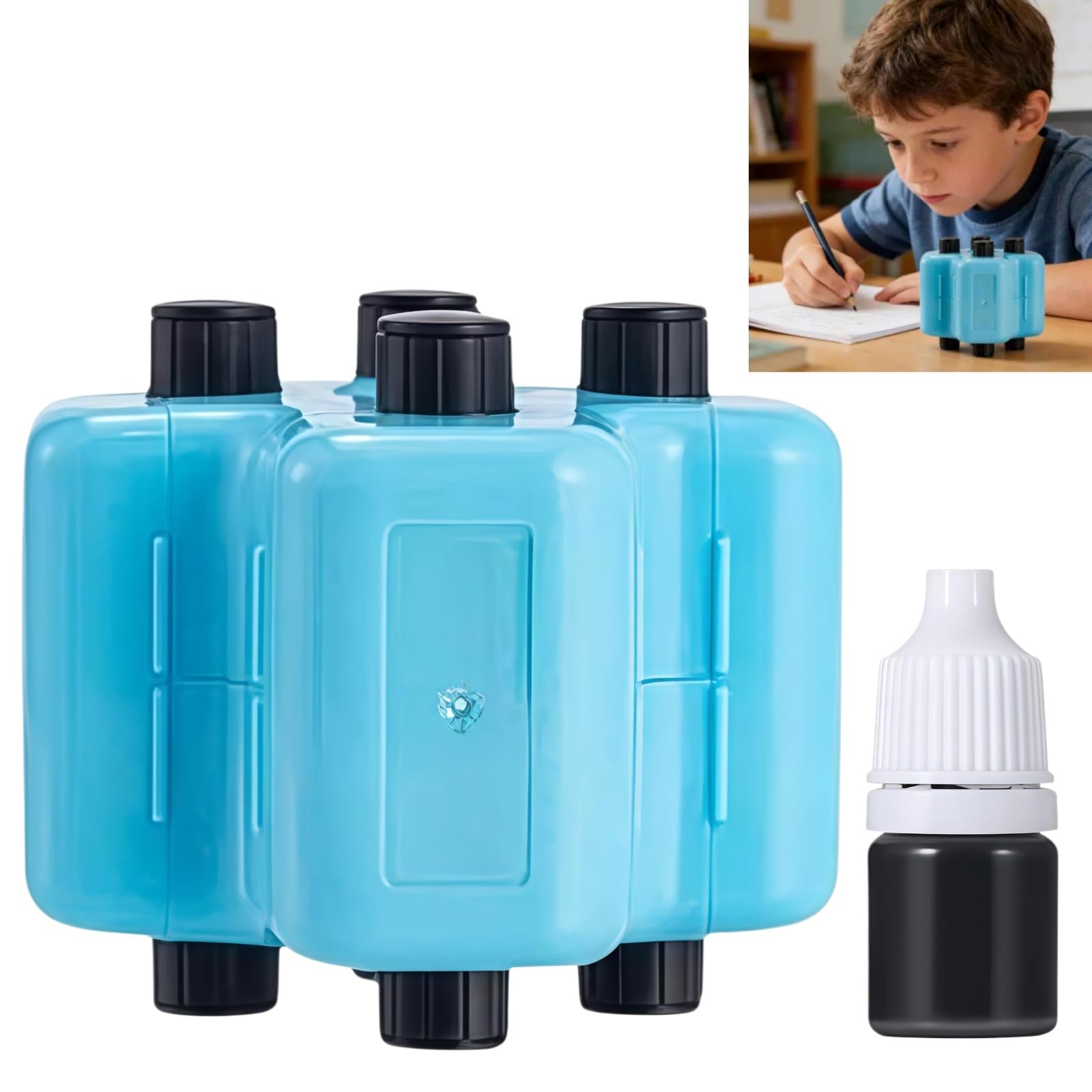 4 in 1 Math Roller Stamp Set,Math Roller Stamp Practice Tool,Addition Subtraction Multiplication Division Practice Tool,Reusable Roller Digital Teaching Stamp,for Preschool&Elementary Learning #Blue