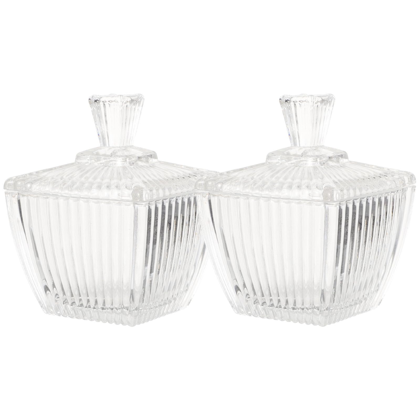jojofuny Bote de Vidrio Transparente para Terrones de Azúcar, 2 Piezas