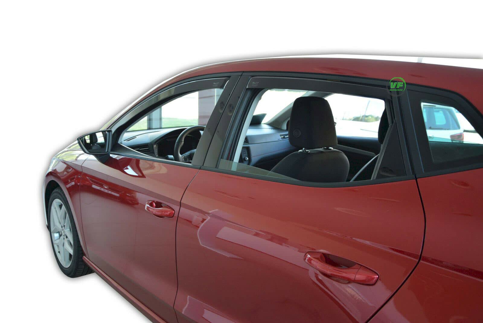 J&J AUTOMOTIVE Windabweiser passend für Seat Ibiza 5 5-Türer ab 2017 4tlg Heko Regenabweiser Vorne Hinten Getönt Dunkel