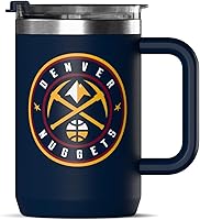 Vista 10 de Hydrapeak x Taza de café aislada de Minnesota Timberwolves con licencia oficial de la NBA de 18 onzas con tapa abatible y asa para viajes