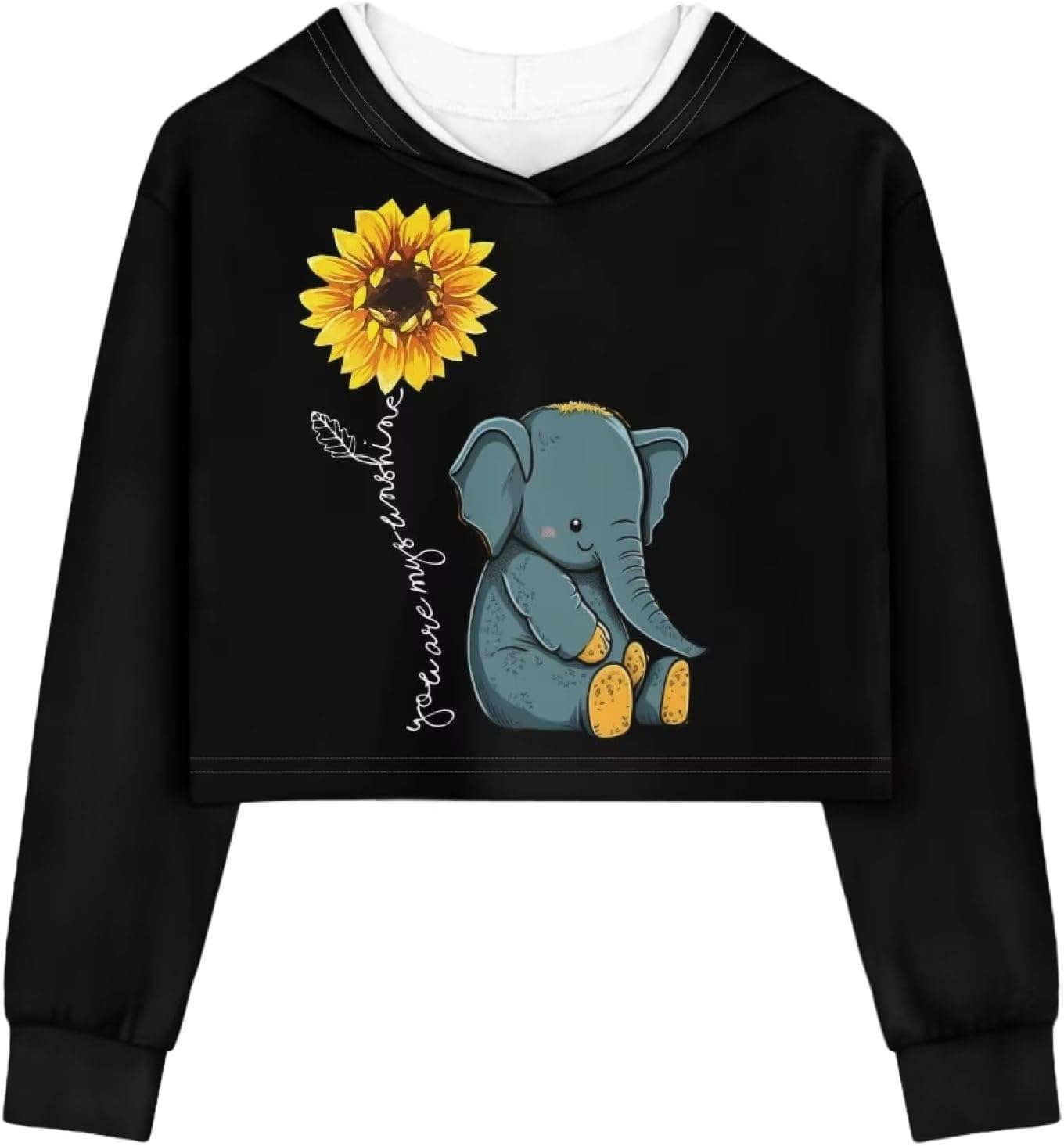 DISNIMO Girls Crop Top Hoodies Size 5-14 Kids Youth Long Sleeve Hoodie Hooded Sweatshirt Pullover