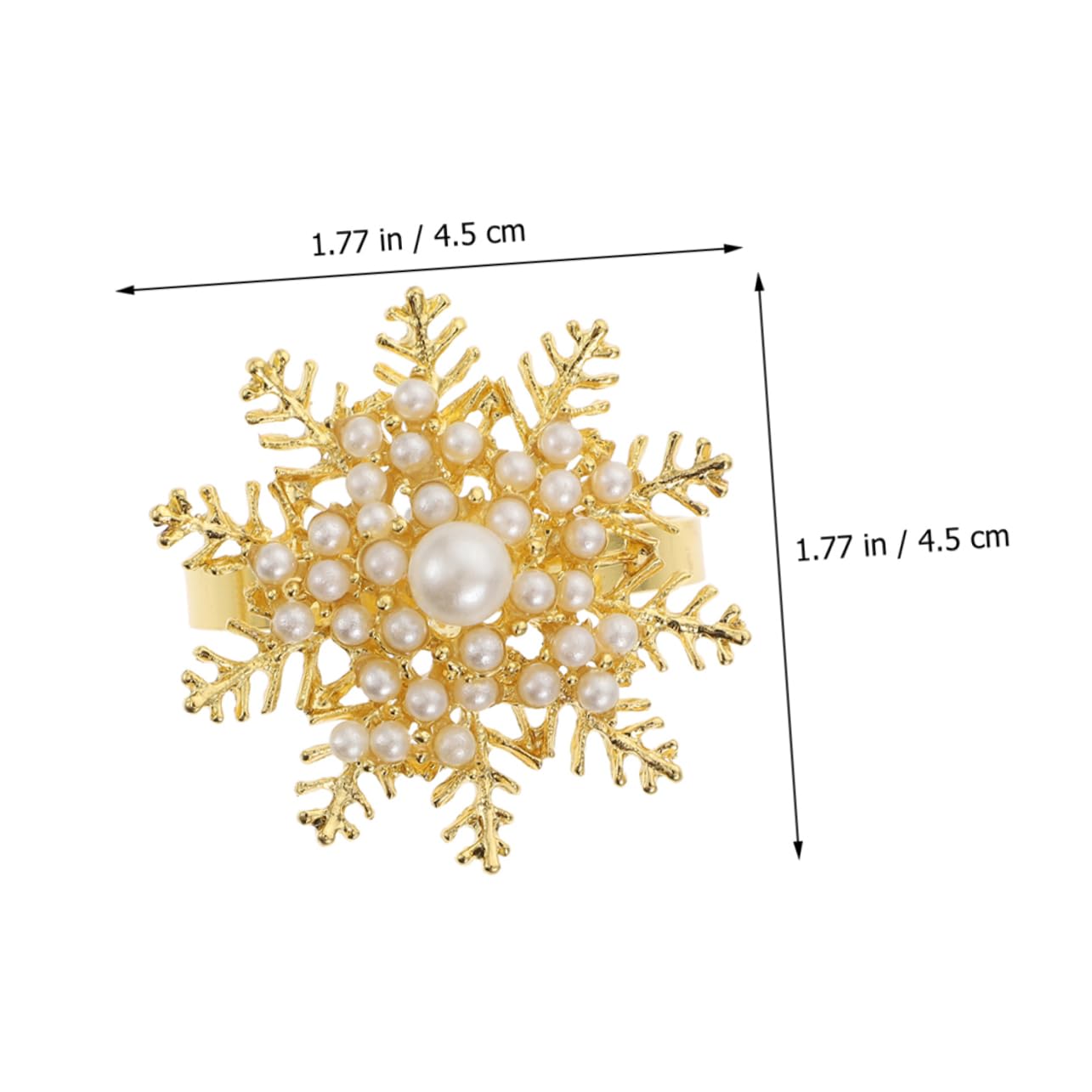 TOPBATHY 2 Set Fibbia Del Tovagliolo Del Fiocco Di Neve Figurina Decorazioni in Oro Titolari Natalizio Natalizie Portatovaglioli Domestici Portatovaglioli Creativi Lega Golden 6 Pezzi * 2