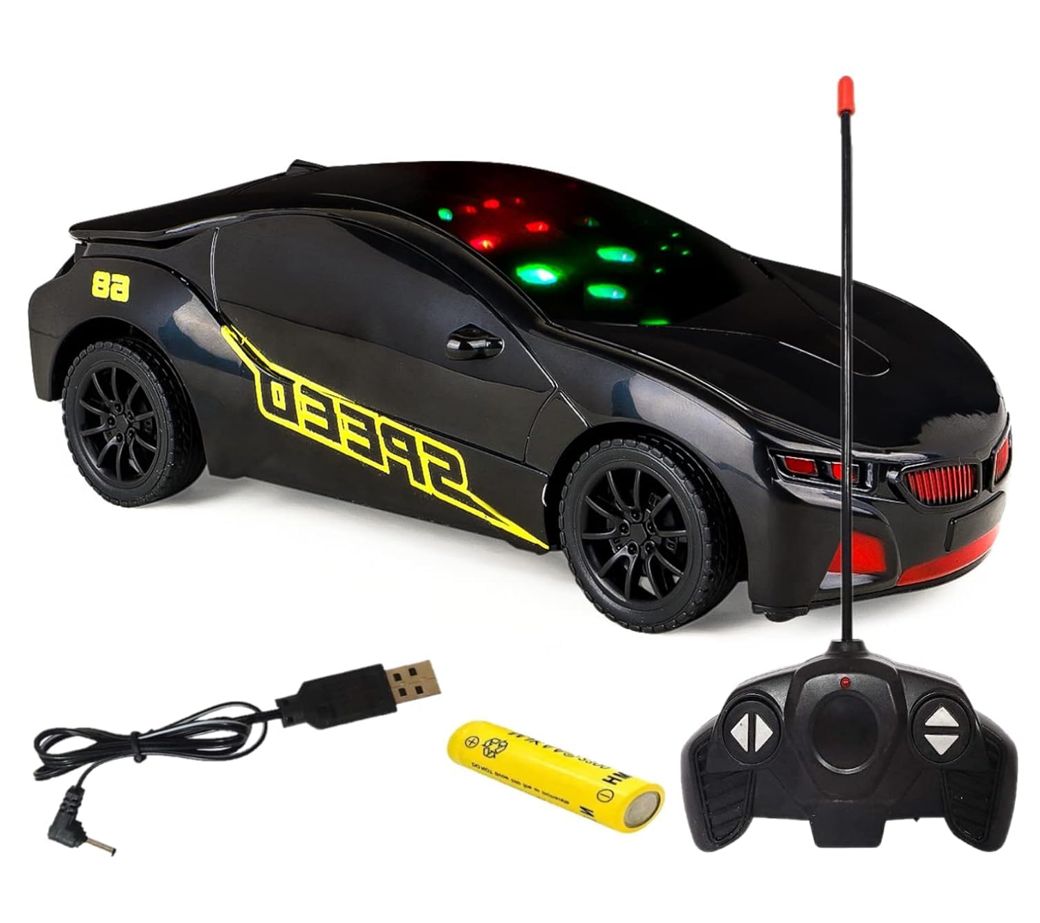 XCILLINCE TOYS Famous Car Remote Control 3D Car with LED Lights | Chargeable (Multicolour) (B0CTHPVBGZ) Amazon Price History, Amazon Price Tracker