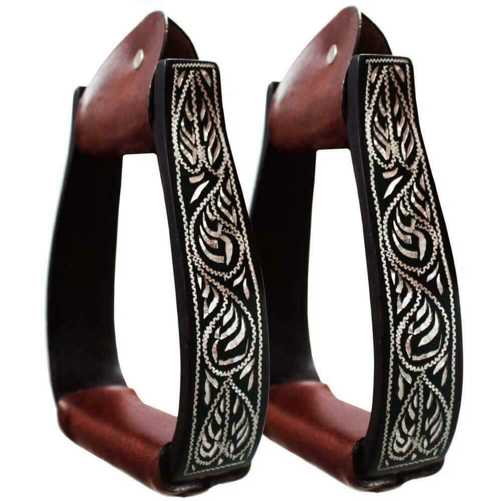 Étriers Western Aluminium Légers Avec Paillettes Pour Selle Cheval