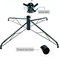 Vista 3 de Soporte grande de árbol de Navidad de 27.6 pulgadas para árboles artificiales, base plegable para árboles artificiales de 3 pies a 7.5 pies, se