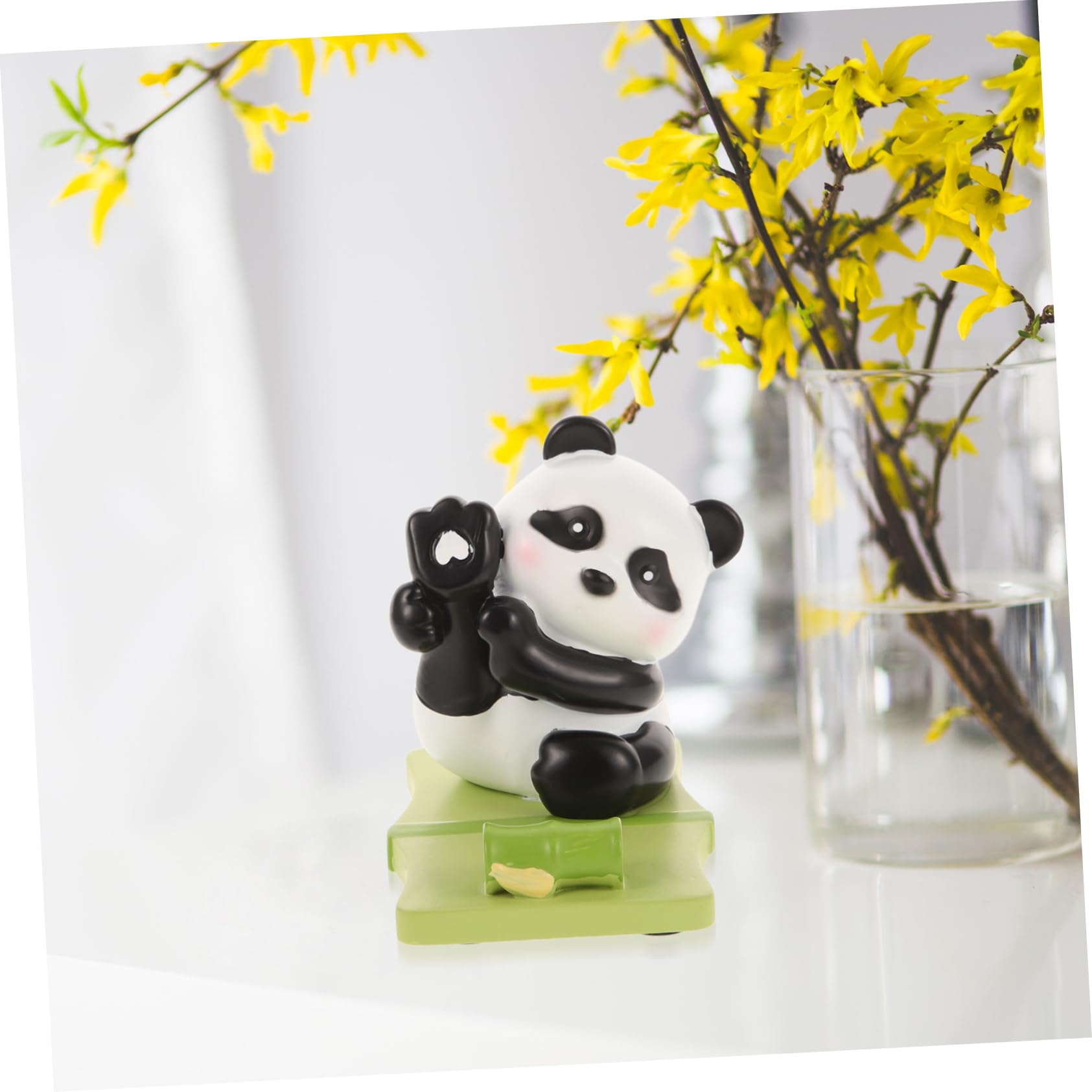 Mikikit 3pezzi Supporto Per Cellulare Panda Resina Decorativa Porta Telefono Da Scrivania Compatto e Carino Per Adulti Accessorio Da Tavolo Funzionale e Estetico