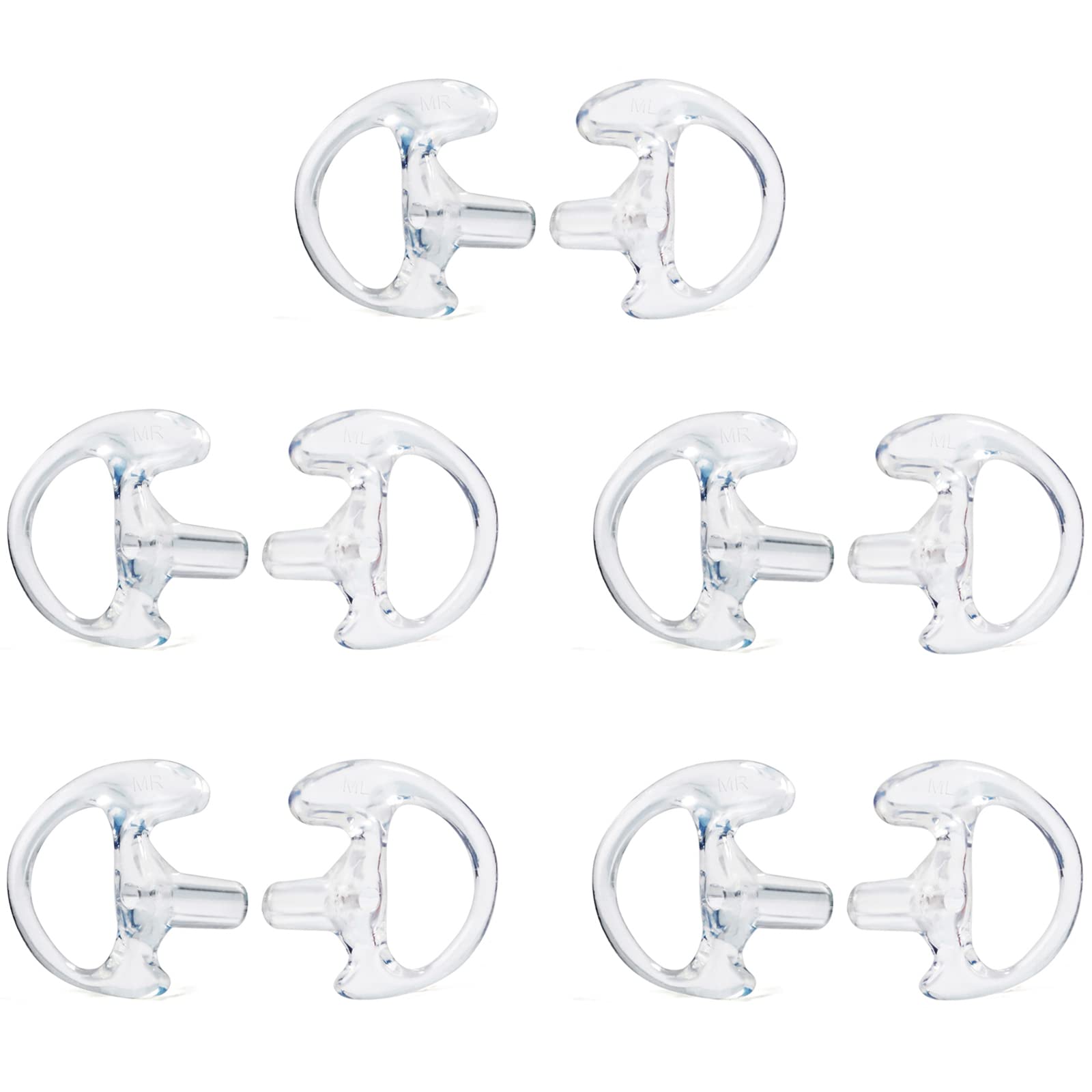 HYS 5 Pairs Medium Earmold Earbud Earplug Ear Insert Replacement Acoustic Tube Ear Piece for Coil Tube Surveillance Headset/Listen Only & Radio Earpiece Law Enforcement, Police Earpiece-image-25