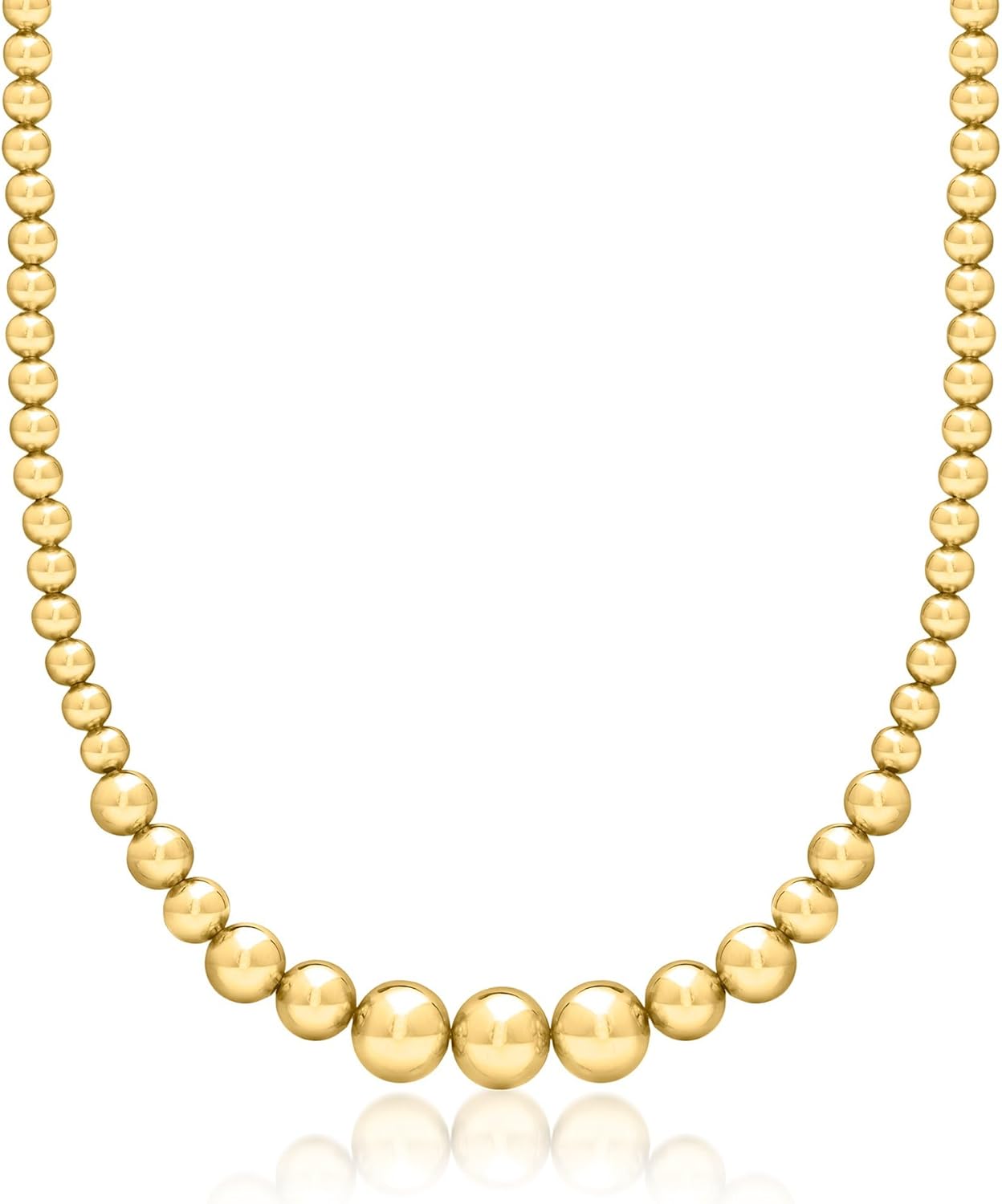 Ross-Simons 6-12mm 14kt Yellow Gold-Plated Graduated Bead Necklace. 18 inches